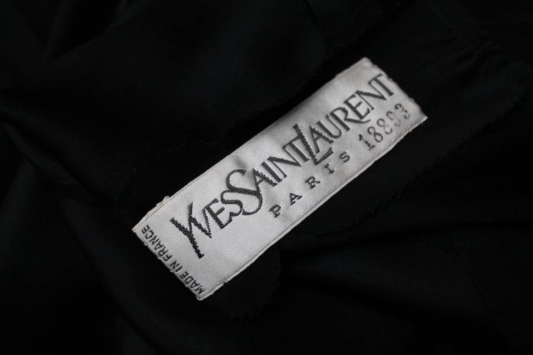 Yves Saint Laurent Haute Couture black sequined silk chiffon dress set ...