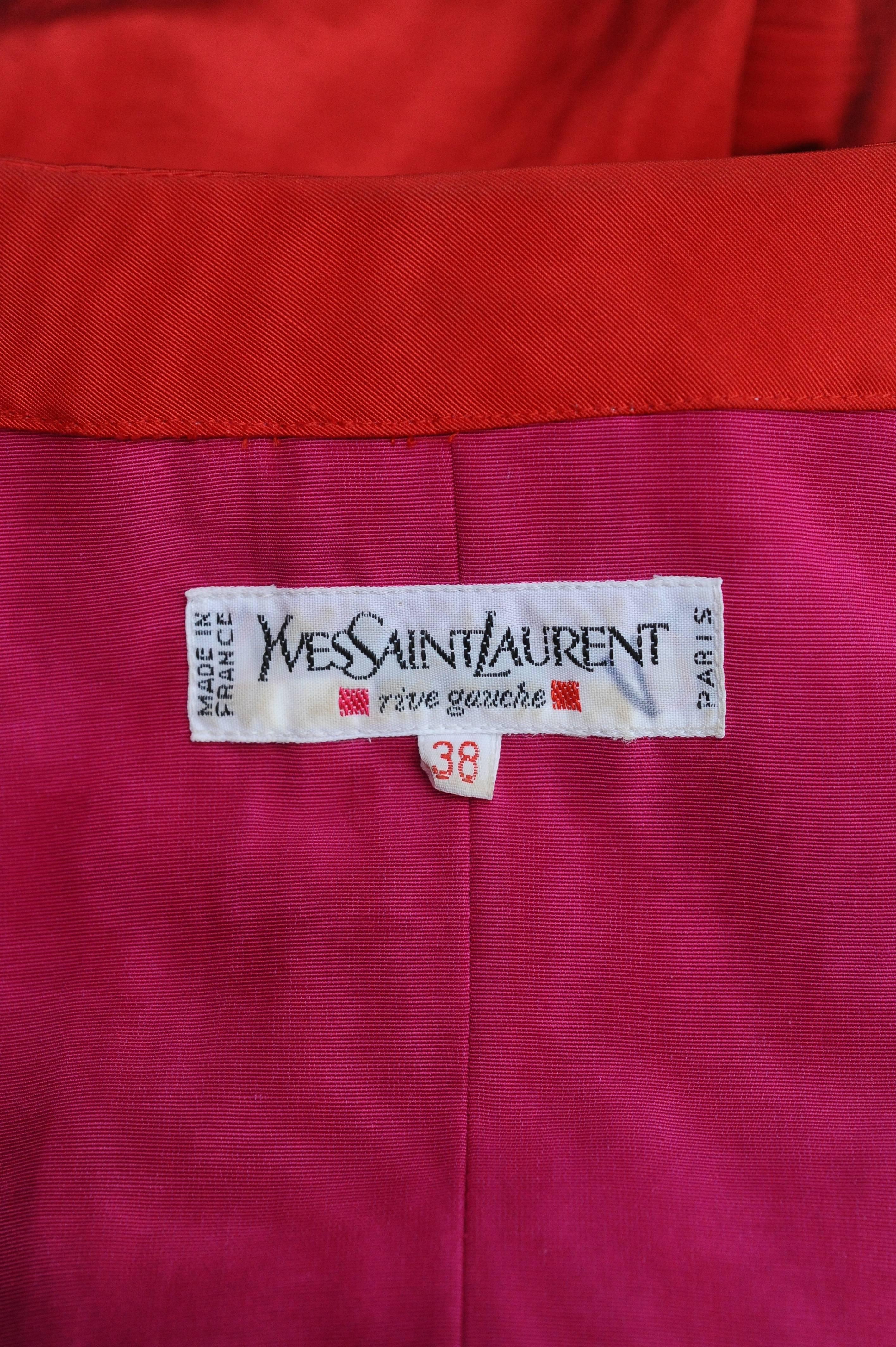 Yves Saint Laurent Rive Gauche red and black skirt set 3