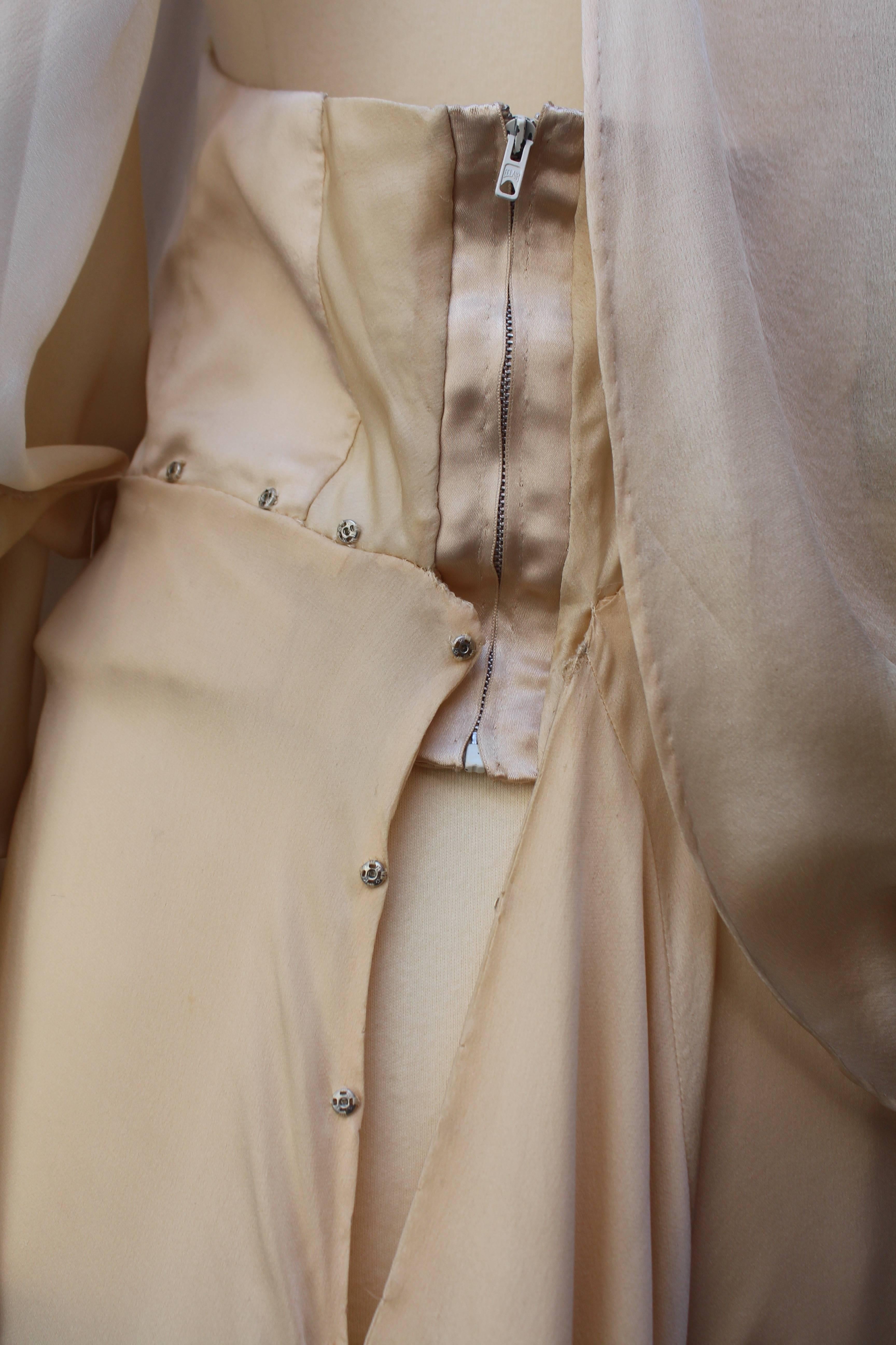 1980s Louis Féraud Haute Couture beautiful ivory silk evening gown 5