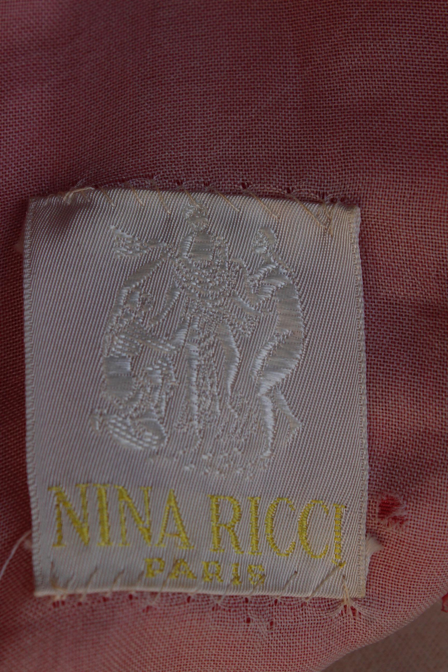 Nina Ricci pink silk opera dress with golden embroideries and bows, 1990s  6