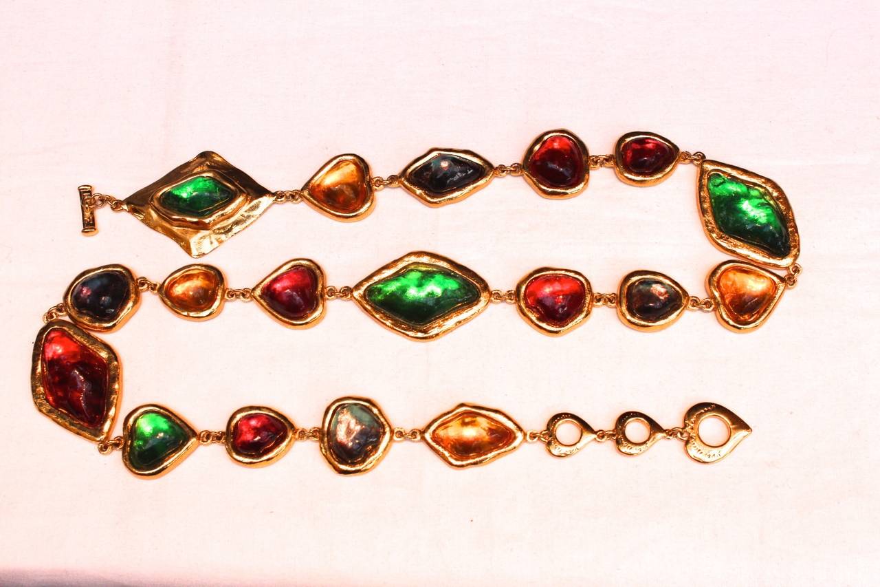 Multi-colored Necklace Yves Saint Laurent by Goossens, circa 1980s 1