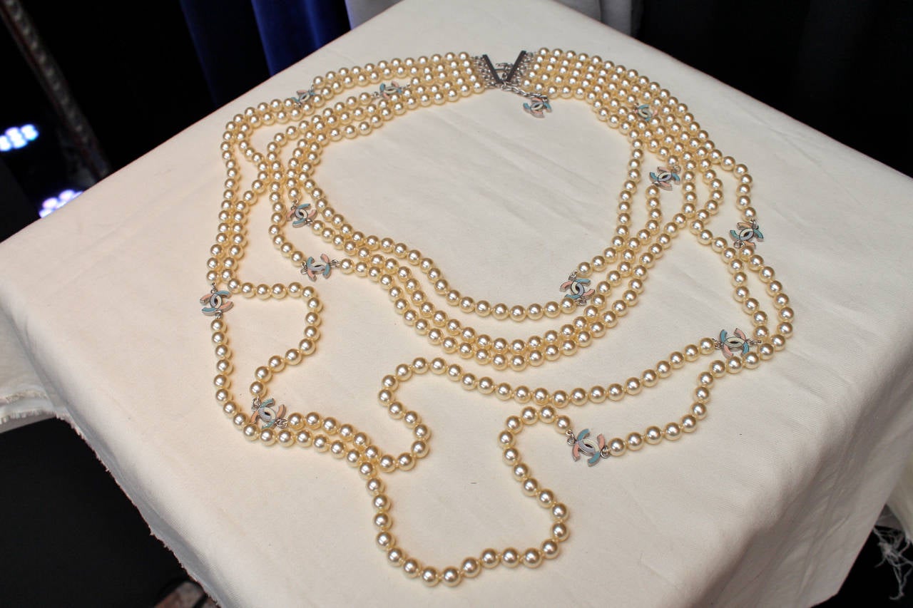 Women's Chanel Multi Rows Faux Pearls Necklace, circa 2005