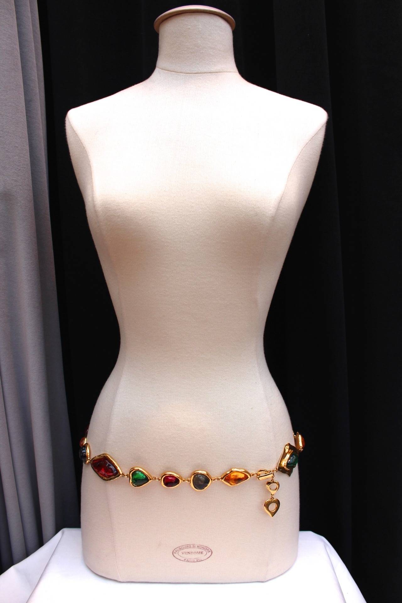 Multi-colored Necklace Yves Saint Laurent by Goossens, circa 1980s In Excellent Condition In Paris, FR