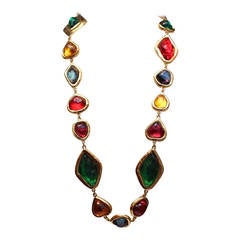 Multi-colored Necklace Yves Saint Laurent by Goossens, circa 1980s