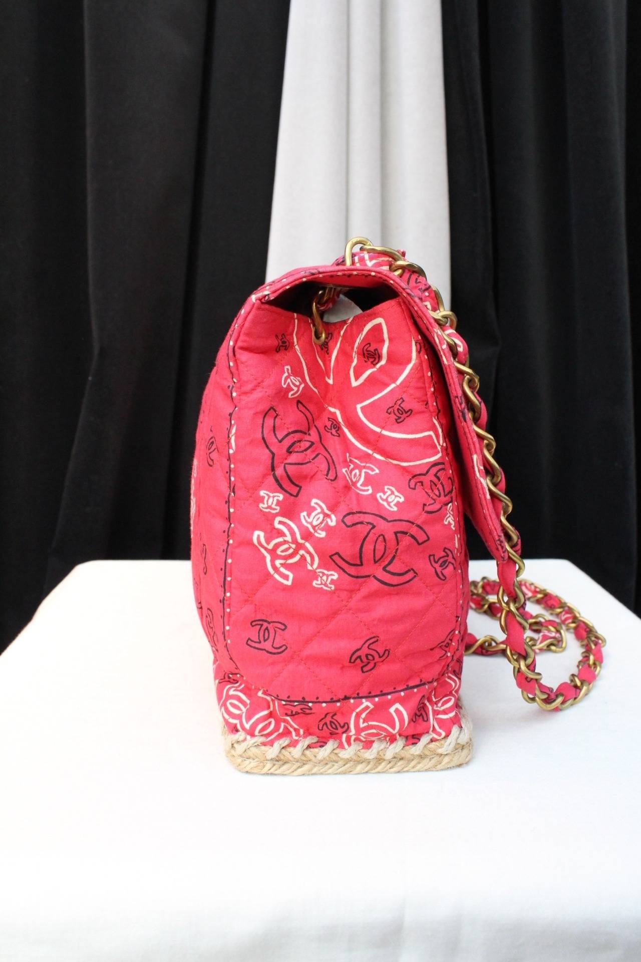 chanel red bandana