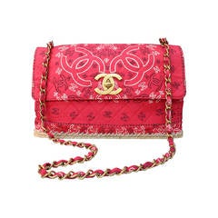 Chanel Red CC Logo Bandana Maxi Jumbo Bag, circa 1990s