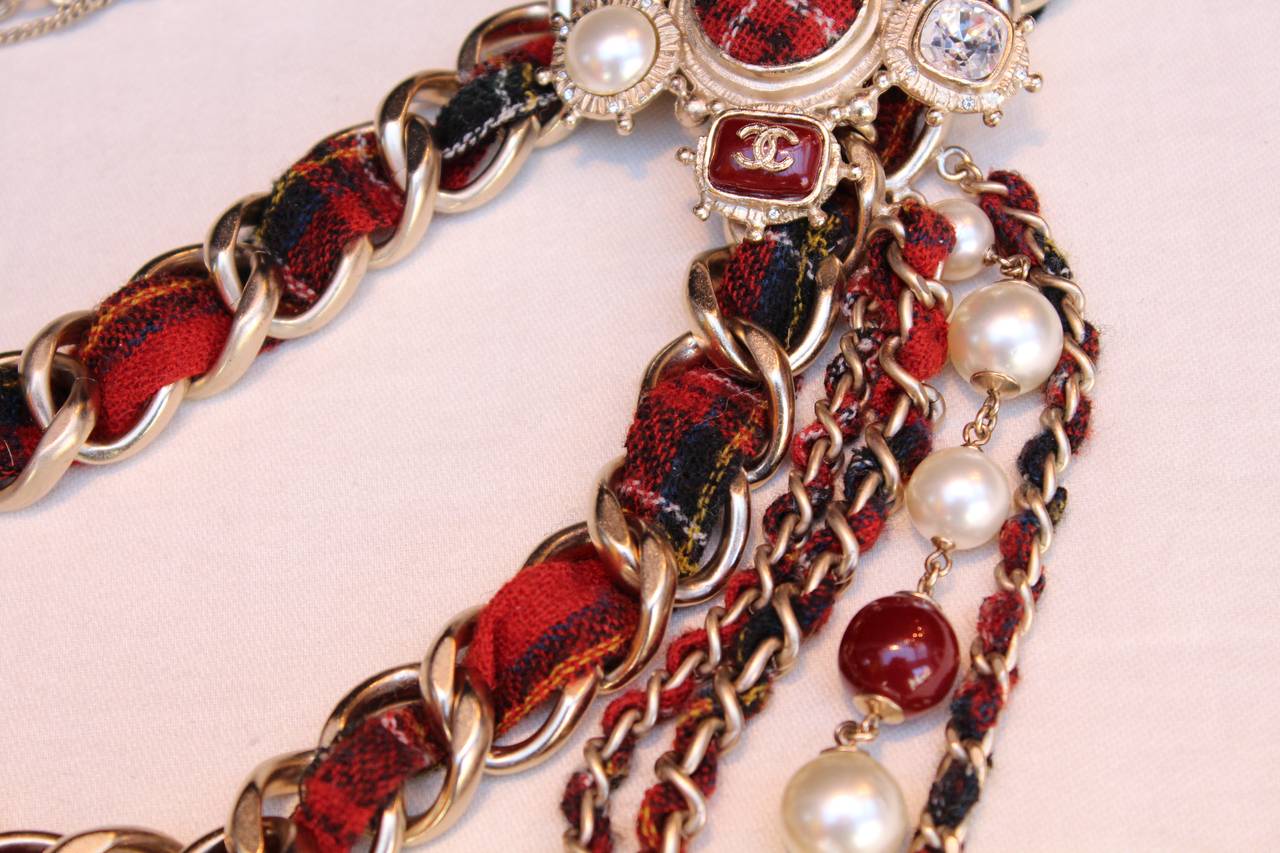Tartan and Chain Necklace Chanel Collection Paris-Edinburgh, circa 2013 1