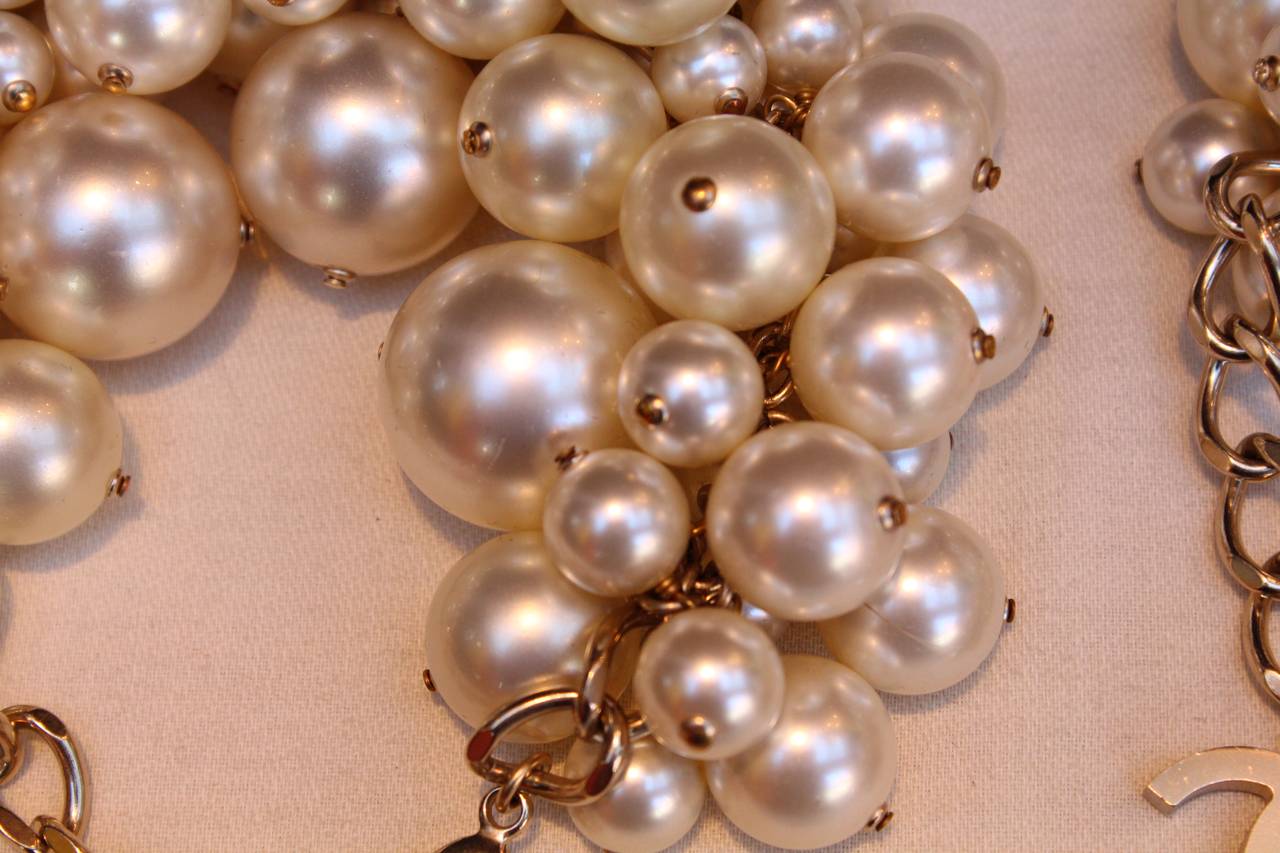 Women's Faux pearls pair of Chanel bracelets, circa 2013