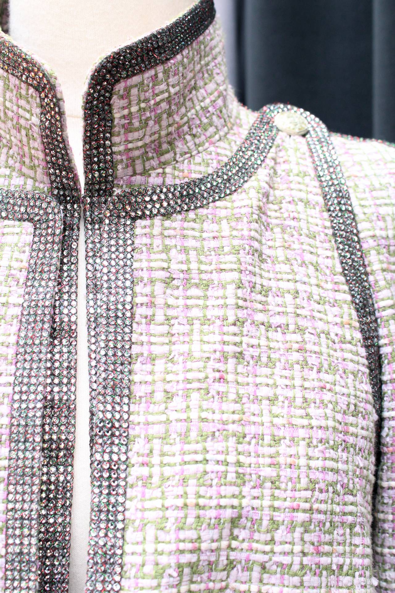 Spring 2011 Chanel Pink Tweed and Rhinestones Jacket at 1stdibs