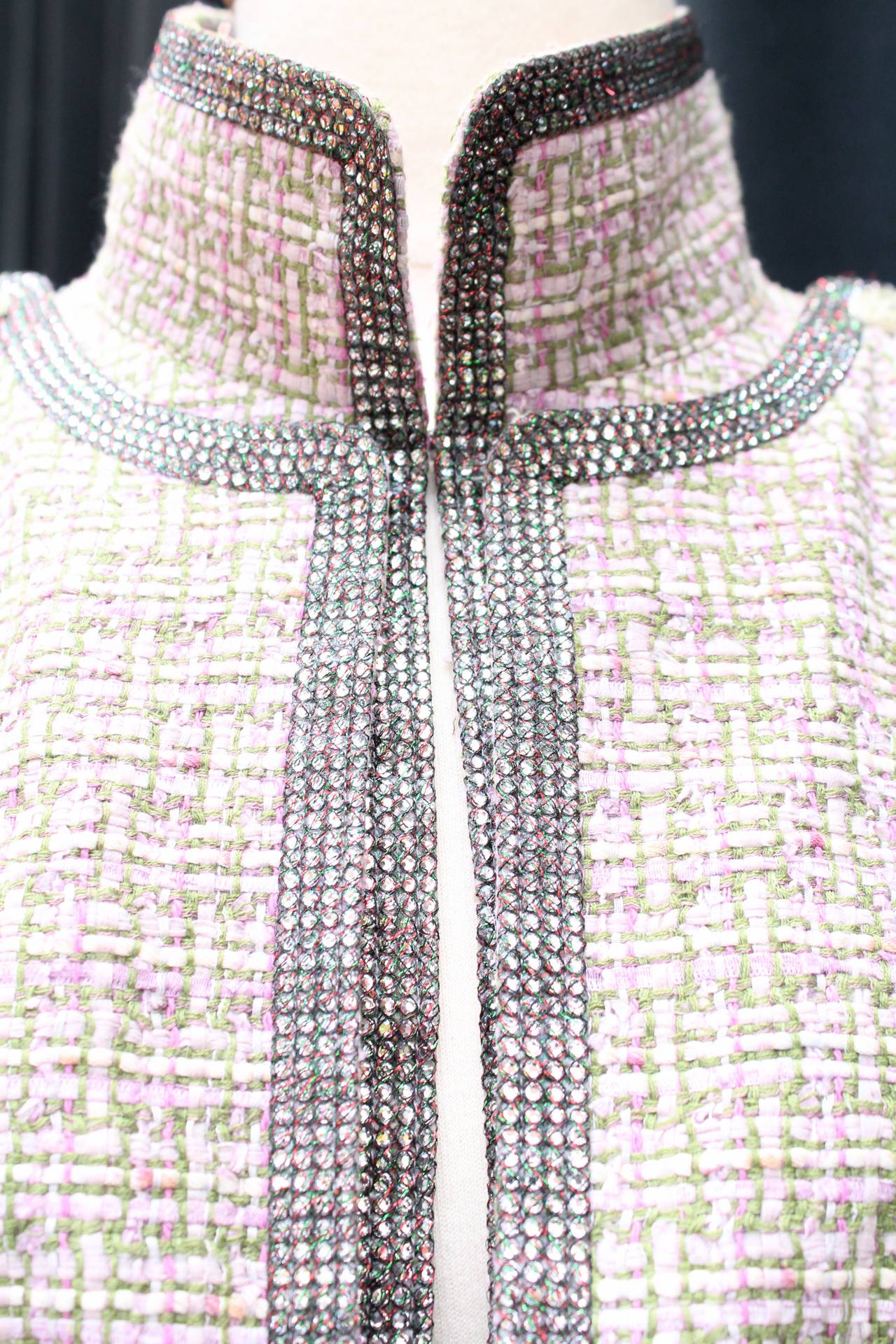 Spring 2011 Chanel Pink Tweed and Rhinestones Jacket 1