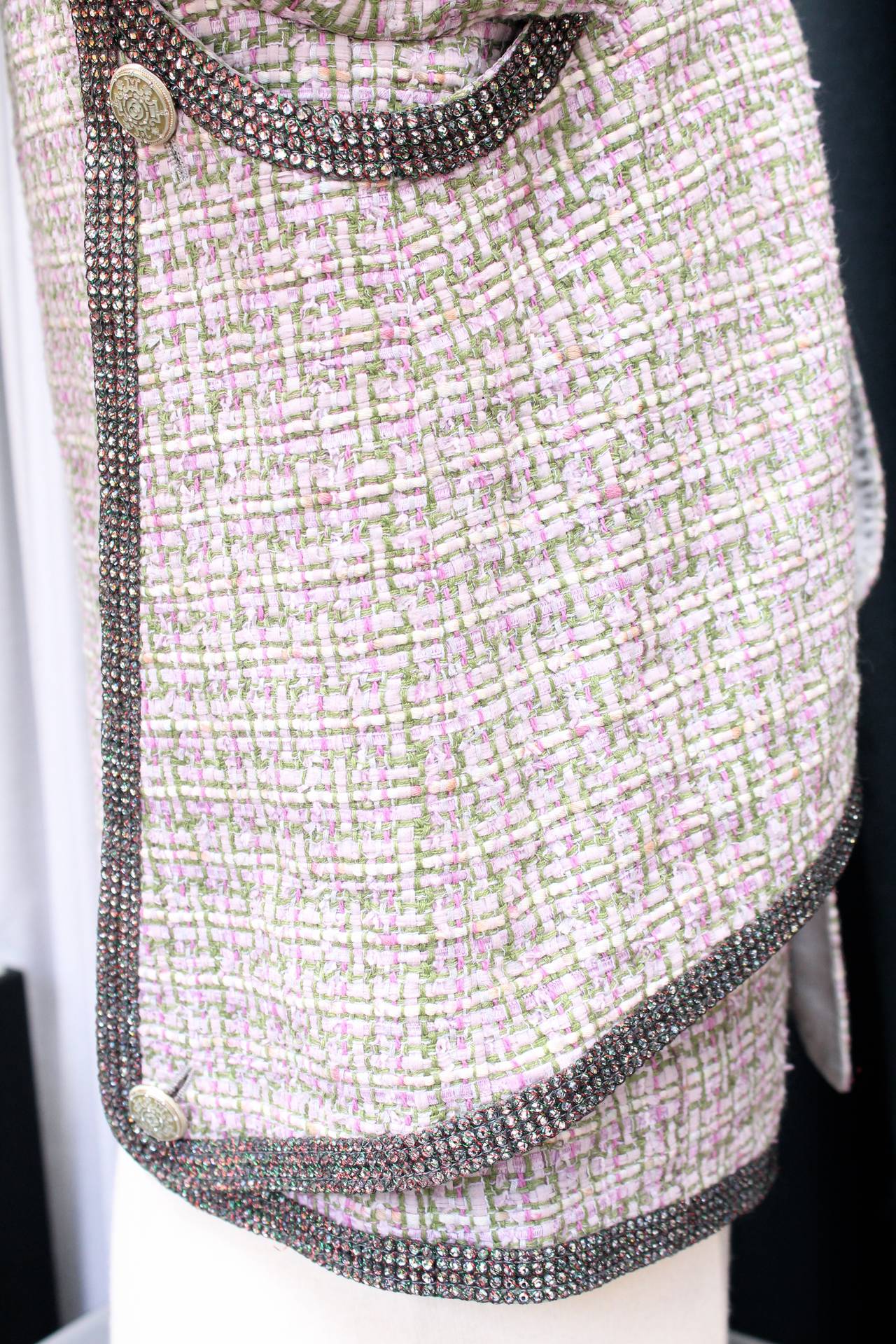 Spring 2011 Chanel Pink Tweed and Rhinestones Jacket 5
