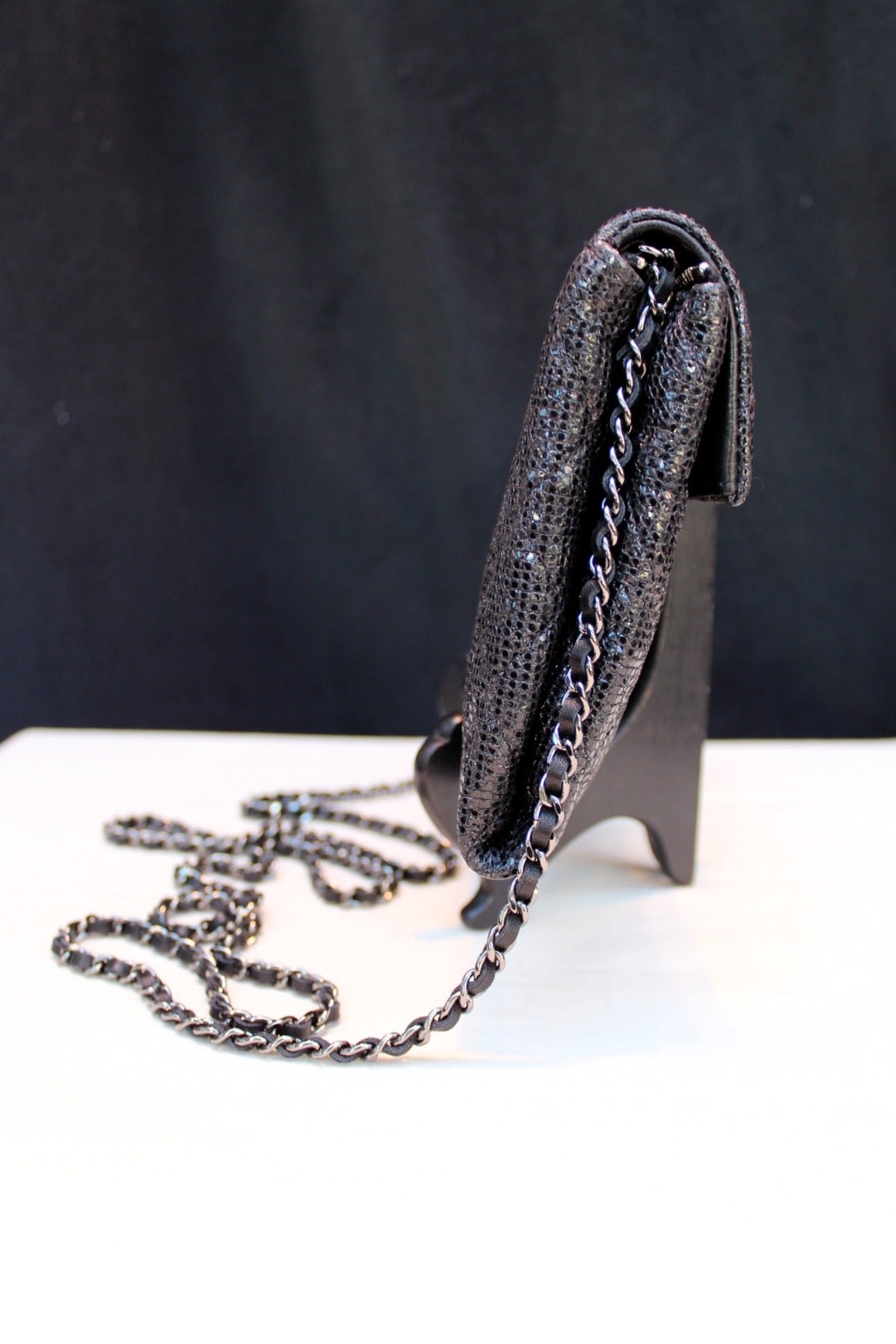 Women's Iridescent Black Evening Bag with Chain by Chanel, December 2014