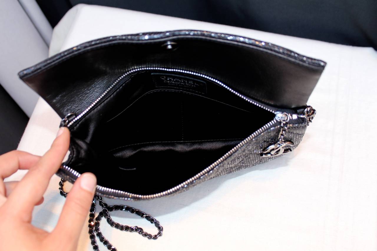 Iridescent Black Evening Bag with Chain by Chanel, December 2014 3