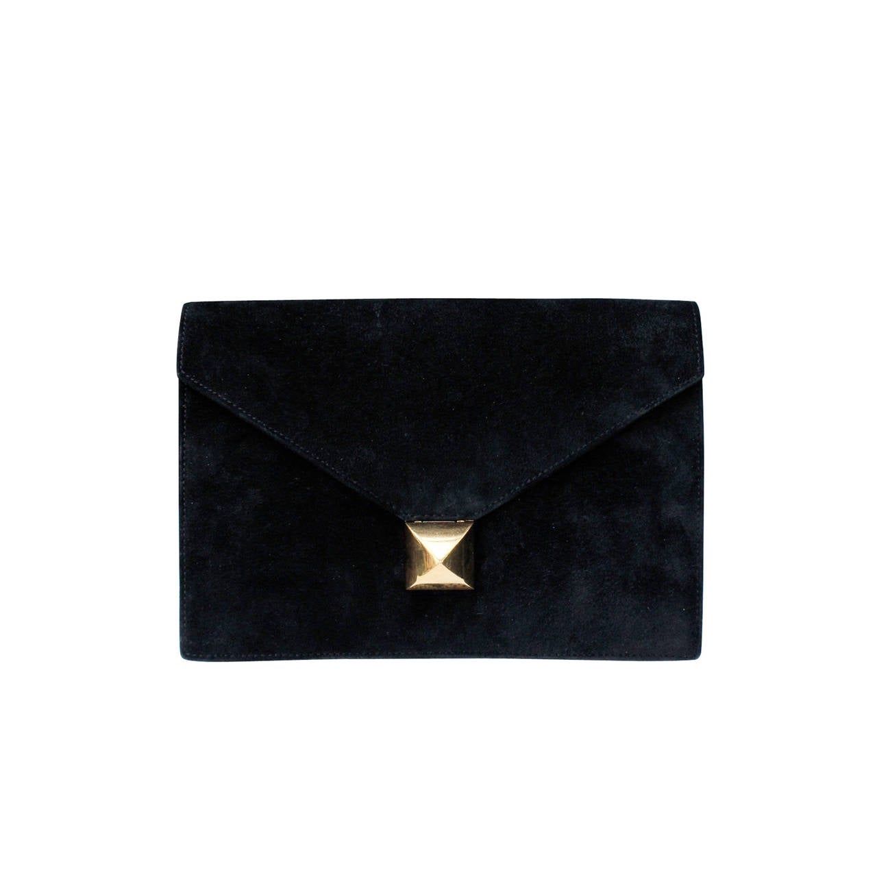 Hermes Black Suede Clutch at 1stDibs