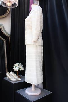 1961 Carven Haute Couture White Lace Dress and Jacket Ensemble