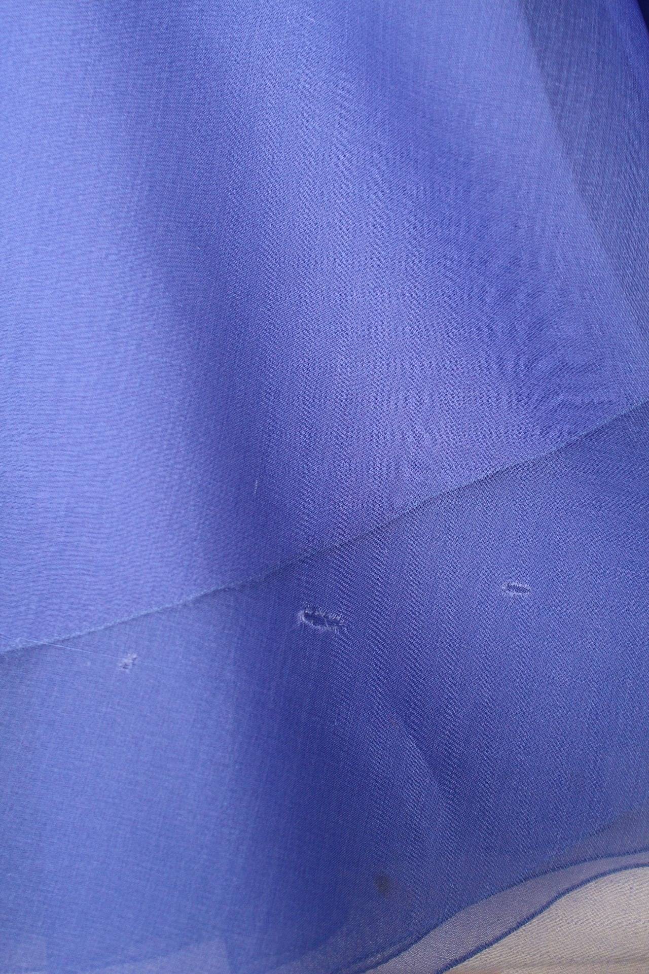 Jean-Louis Scherrer Haute Couture Blue Organza Evening Gown, 1980s  For Sale 2