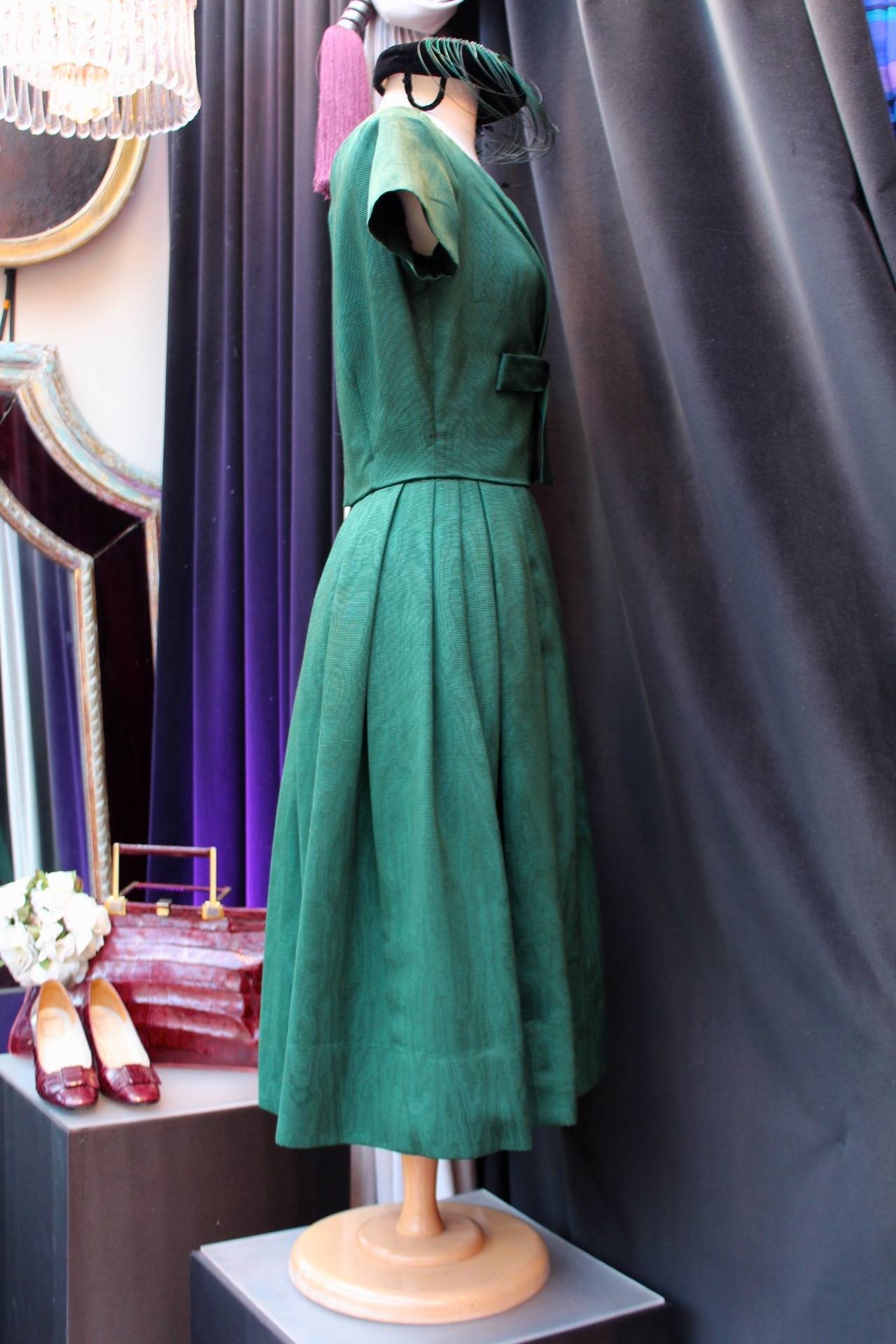 green dior dress