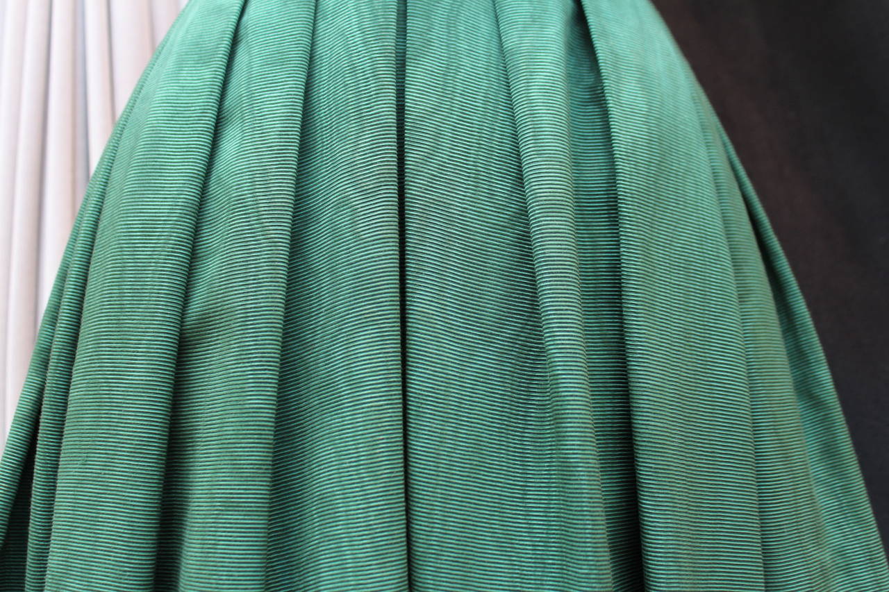 Women's 1950s Christian Dior Boutique Green Cocktail Dress