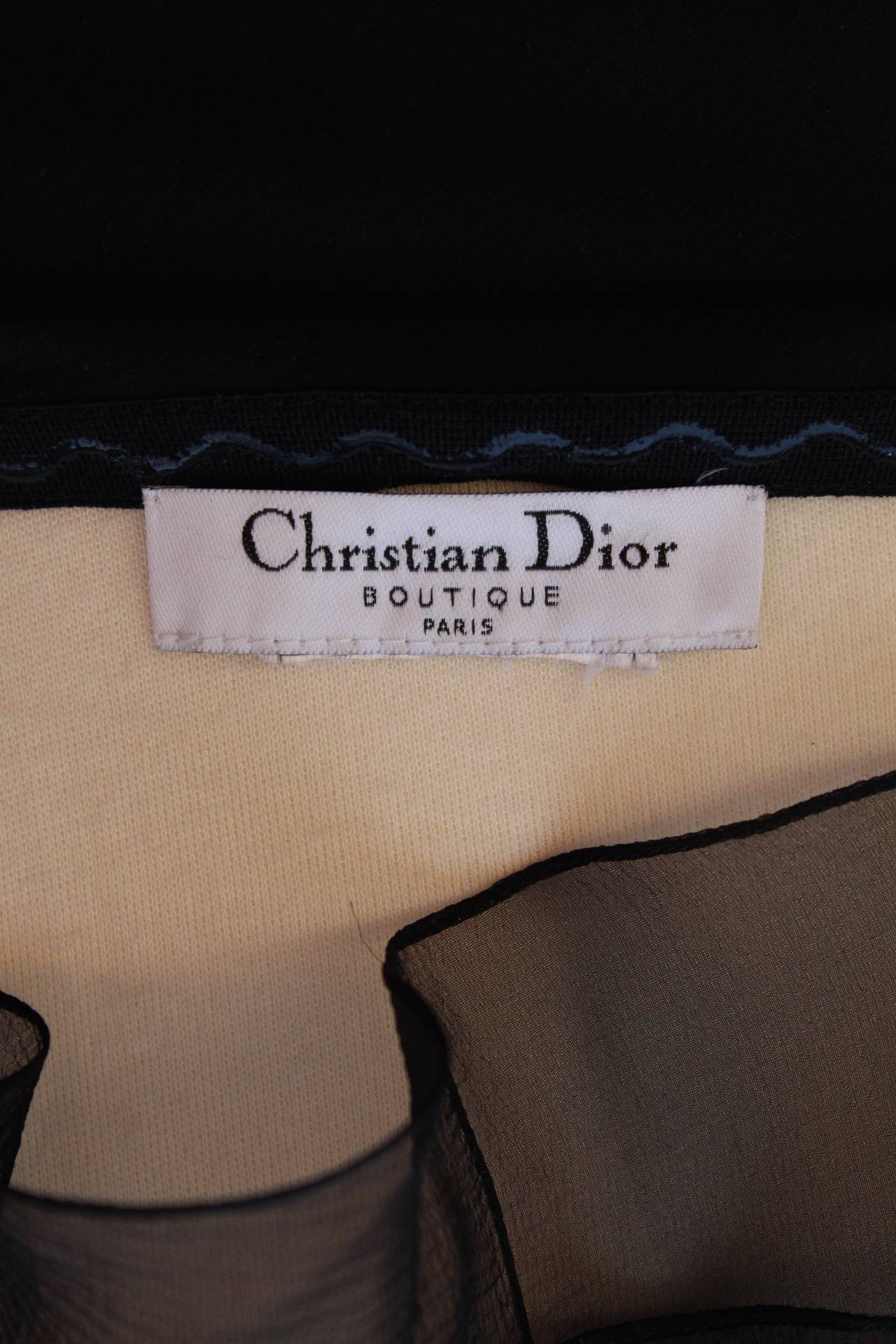 2000s Christian Dior Boutique Black Silk and Taffetas Evening Gown 5