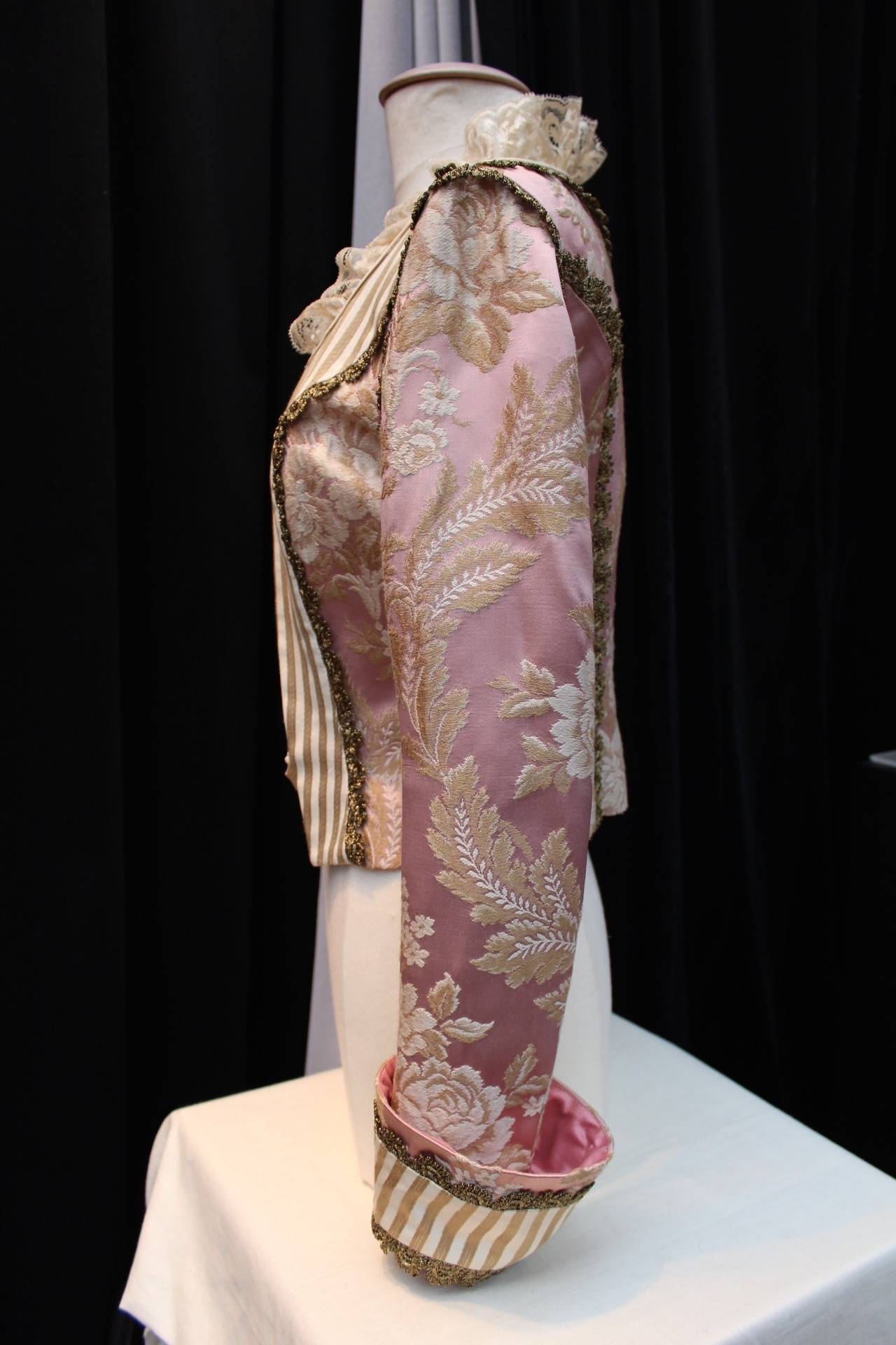 Women's Pink Brocarde and White Lace Jacket Moschino Couture, early 1990's