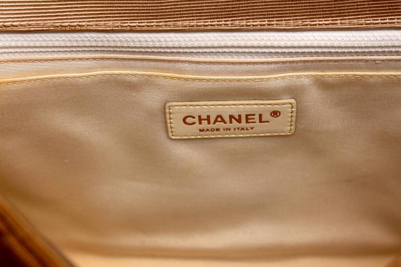 Women's Chanel Quilted Ecru, Beige and Orange 2.55 Jumbo Bag