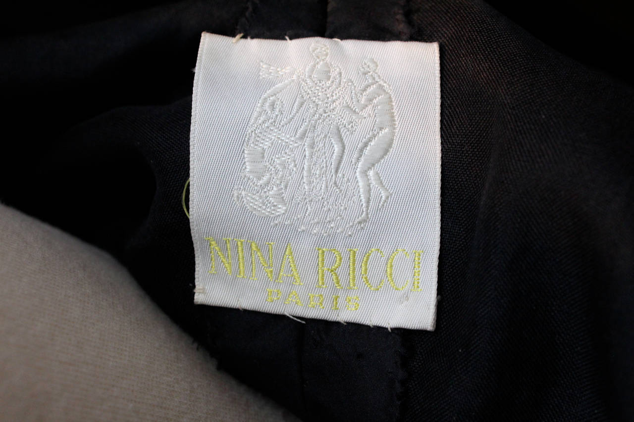 1980s Nina Ricci Haute Couture Striped Black and Multicolore Evening Ensemble For Sale 6