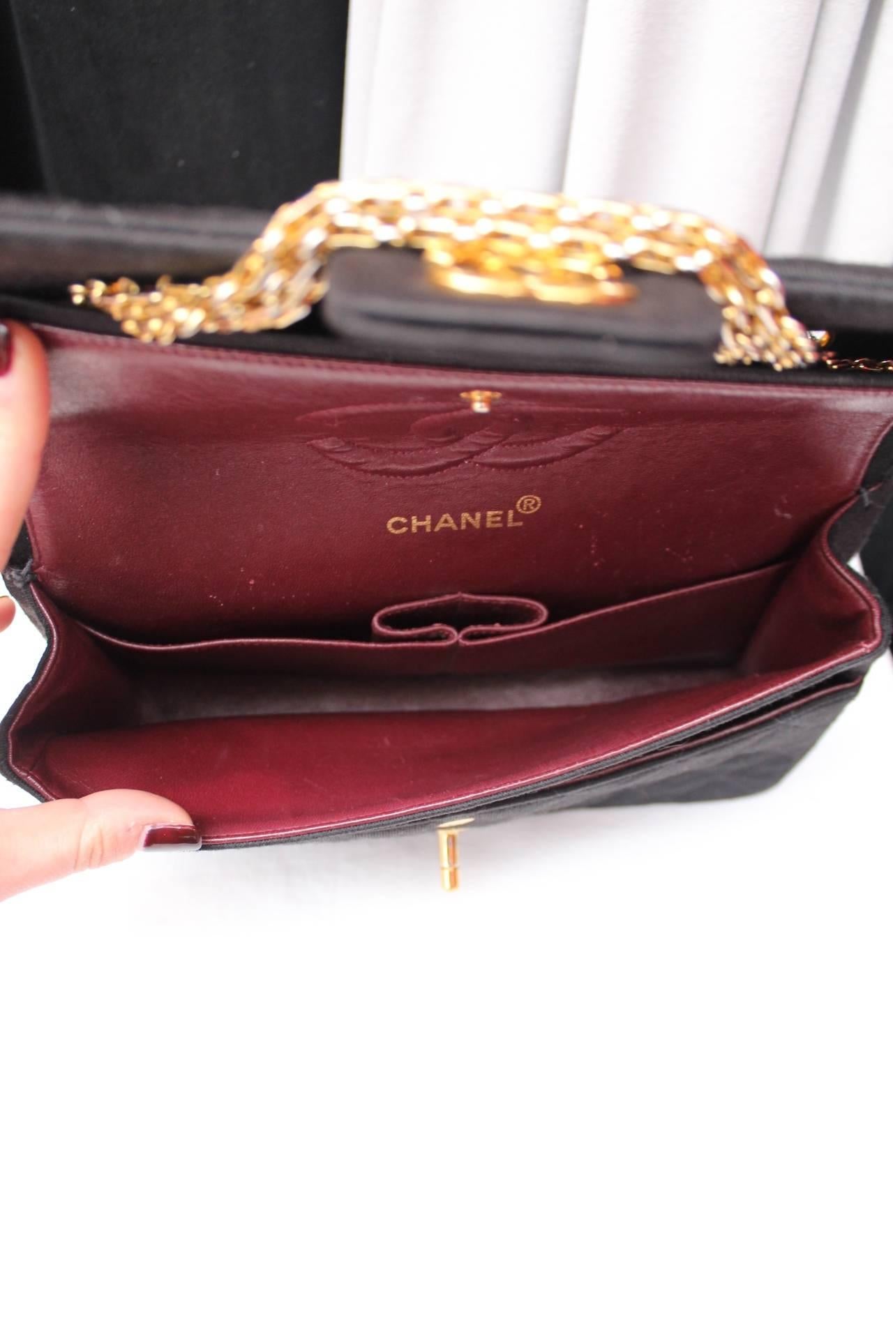 Chanel Timeless Medium Black Jersey Double Flap Bag 3