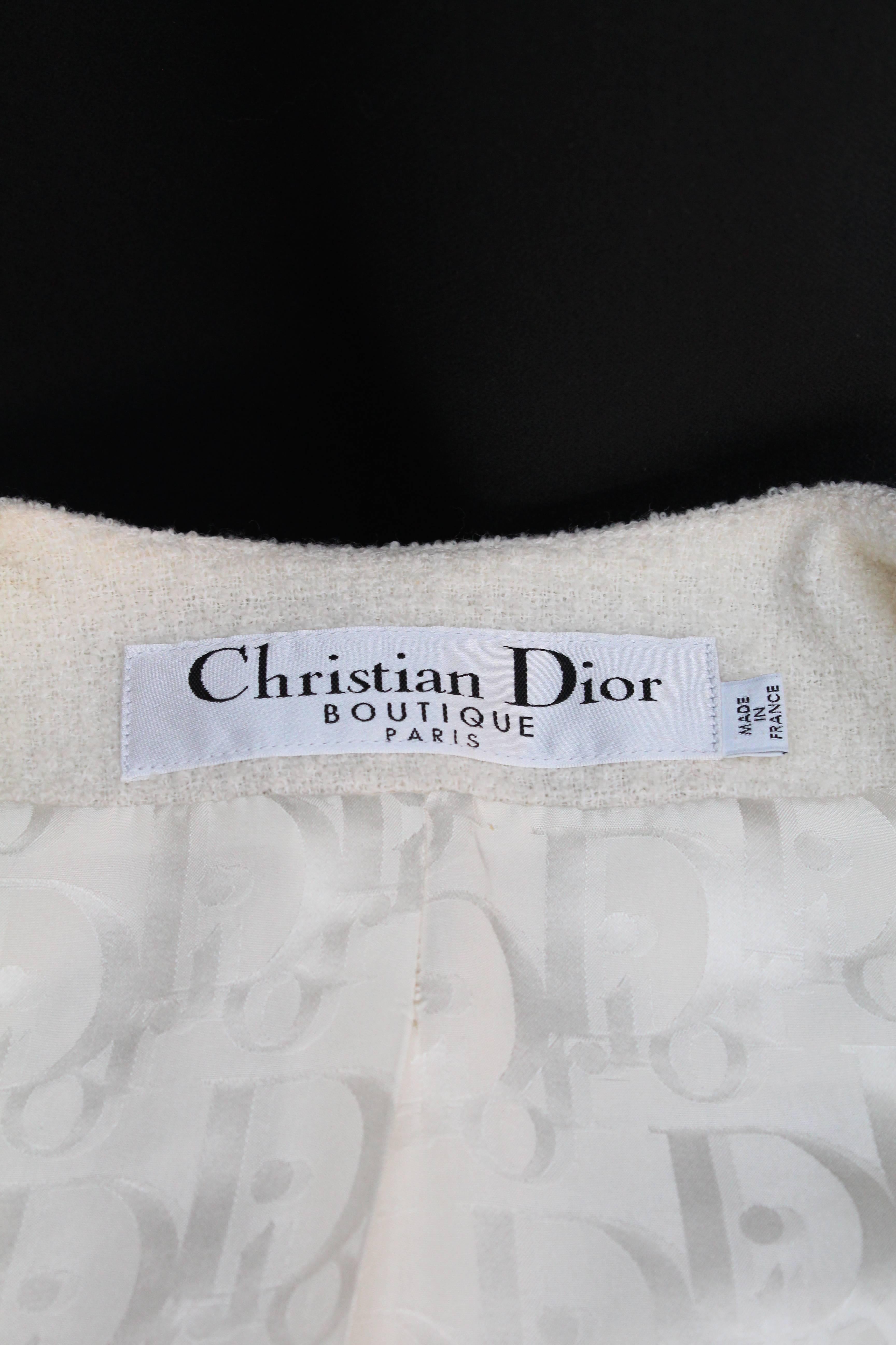 2000s Christian Dior Boutique Ivory Wool and Lace Jacket at 1stDibs