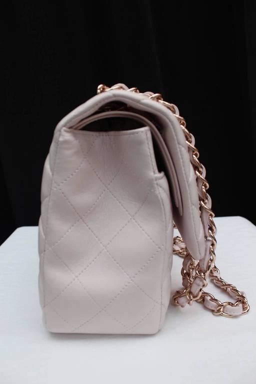 Chanel Light Pink Double Flap Jumbo Handbag with Rose Gold Chain at 1stdibs