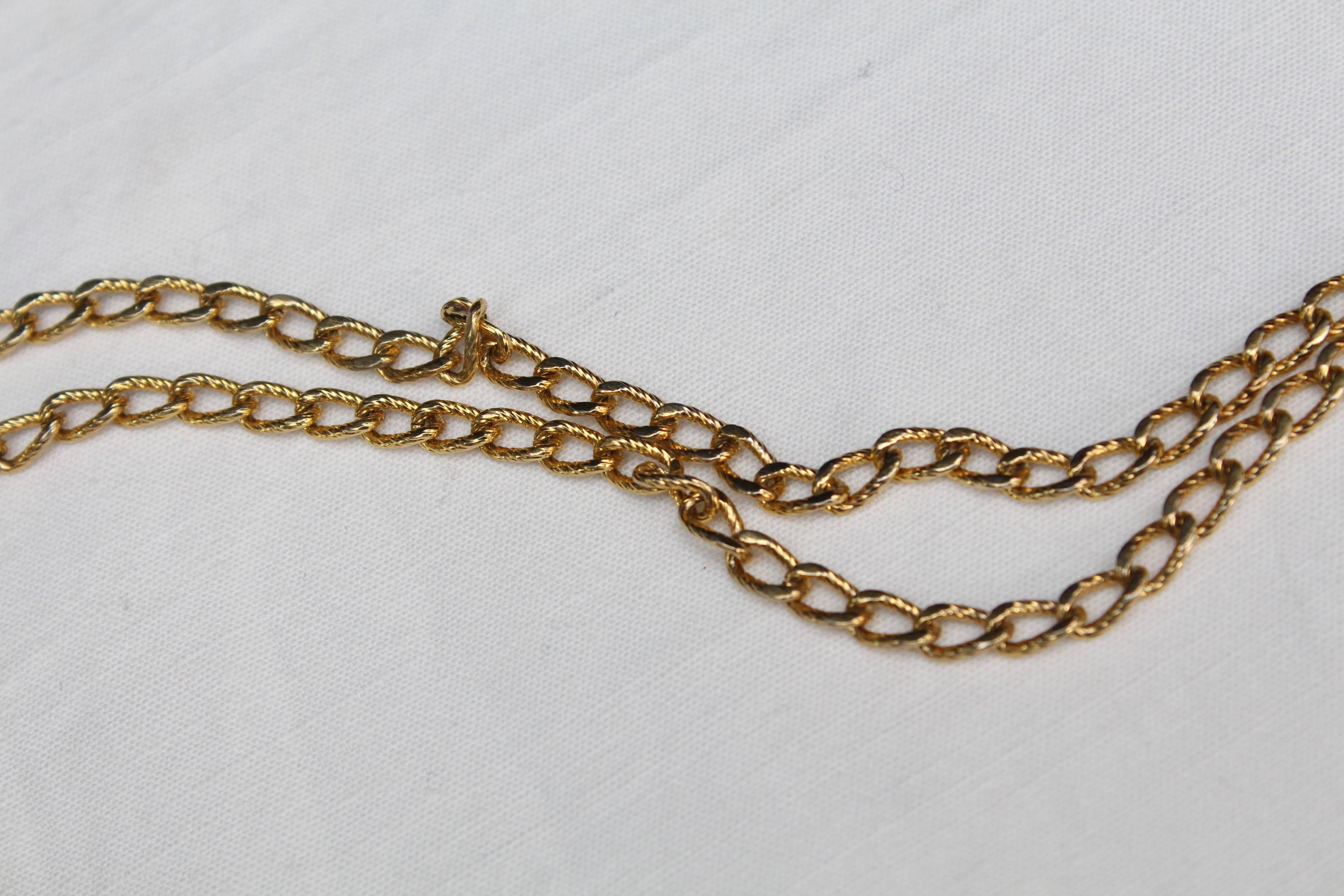 1980s Kenneth Jay Lane Gilt Etruscan Necklace 1