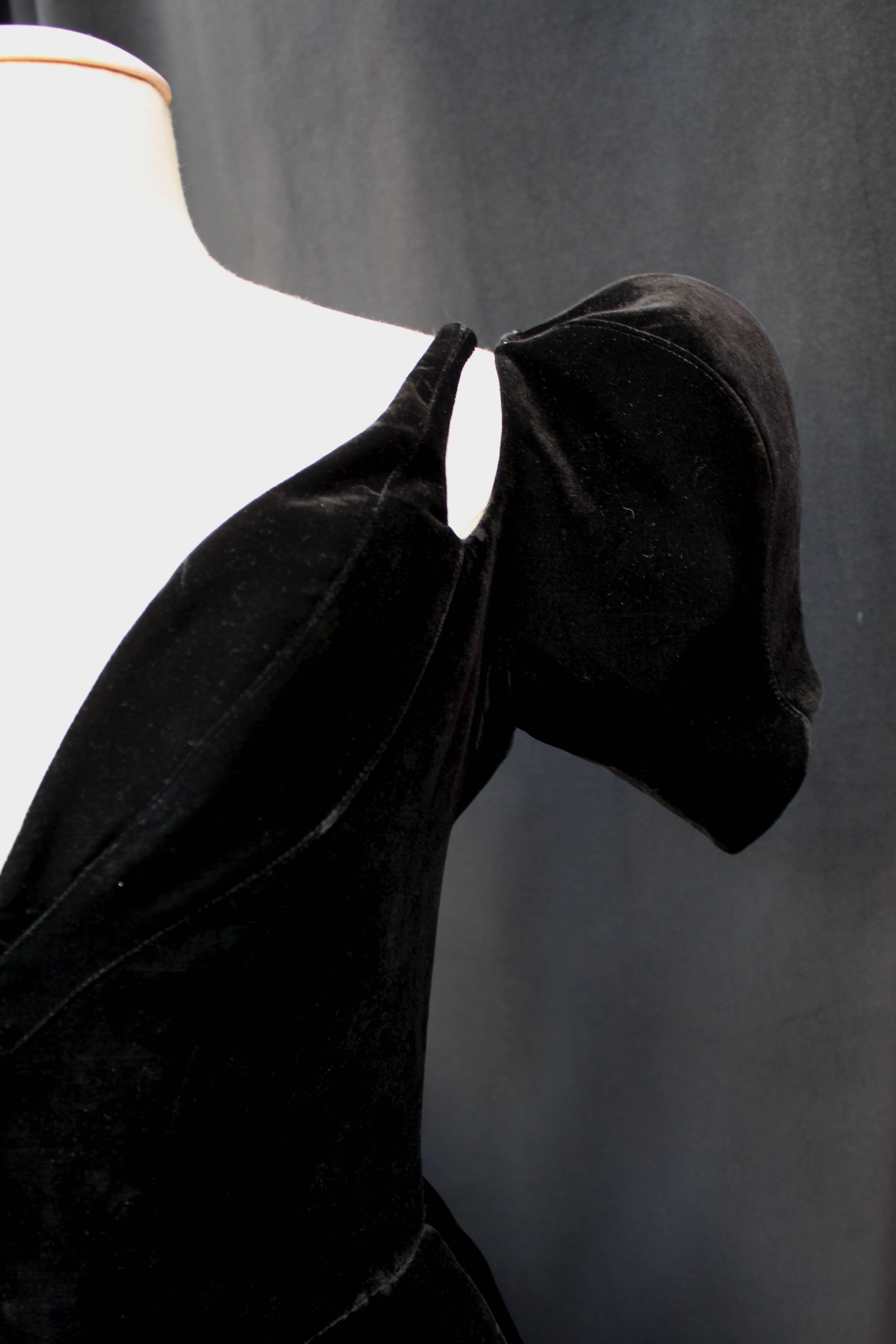 1981 Thierry Mugler Top/Dress in Black Velvet and Pink Silk 1