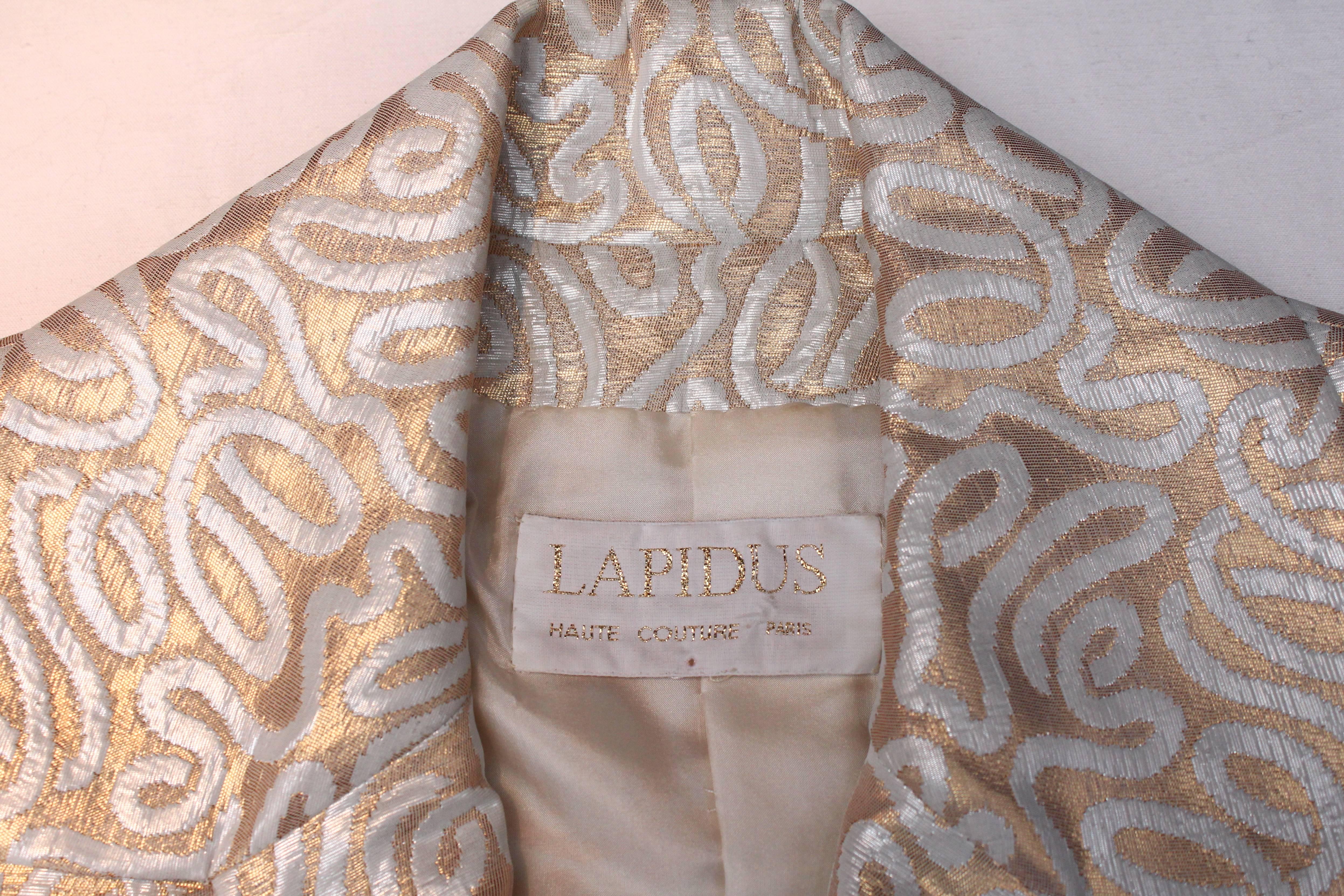 Early 1980s Lapidus Haute Couture Ensemble with a Skirt and Jacket in Brocarde For Sale 3