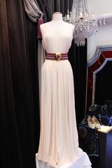 1980s Nina Ricci Couture Ivory Pleated Silk Jumpsuit