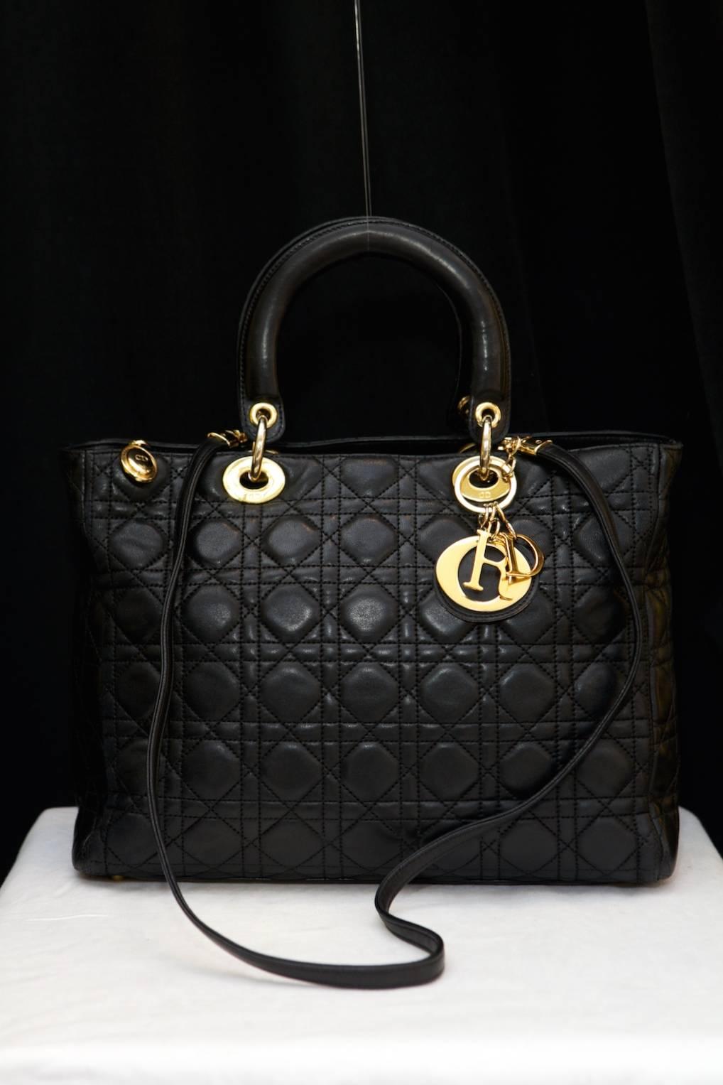 CHRISTIAN DIOR (Paris) Handbag model Large Lady Dior bag in iconic 