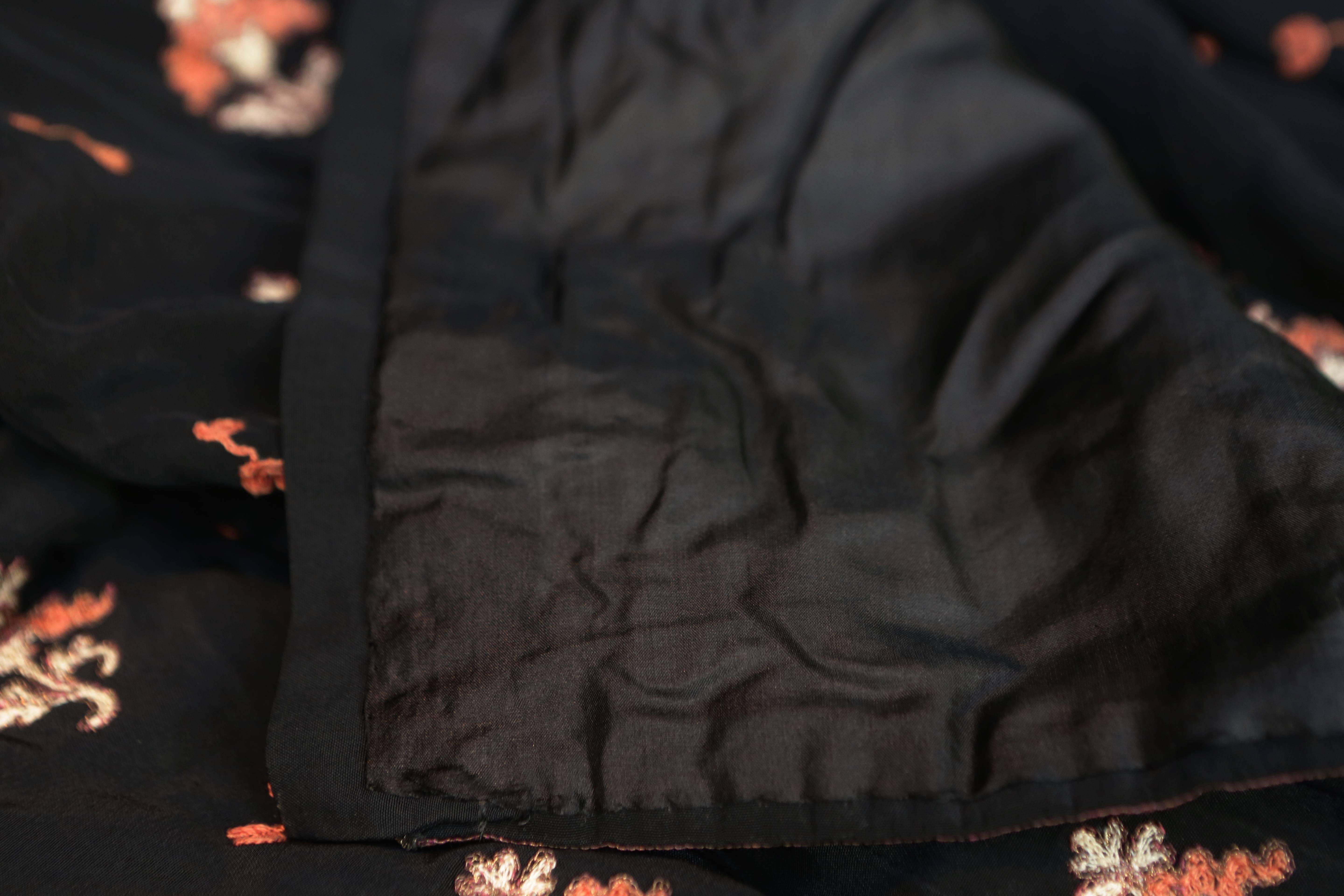 1920s Babani Black and Multicolored Embroideries Jacket For Sale 2