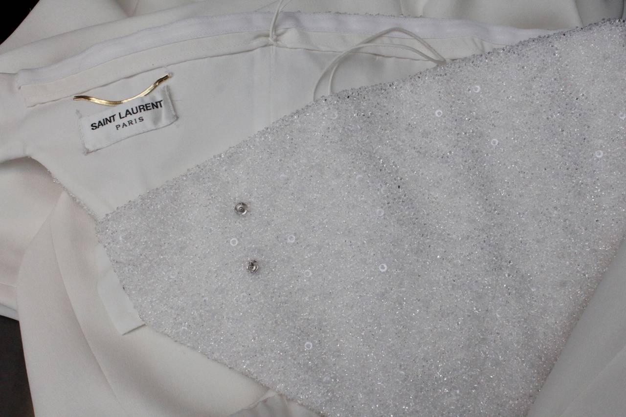 2013 Saint Laurent by Hedi Slimane White Bustier Long Gown 3