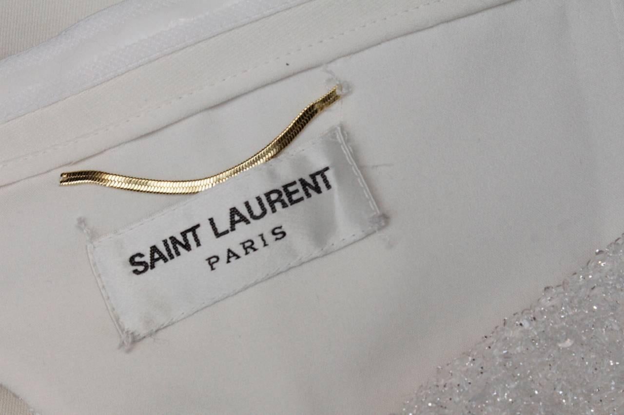 2013 Saint Laurent by Hedi Slimane White Bustier Long Gown 4
