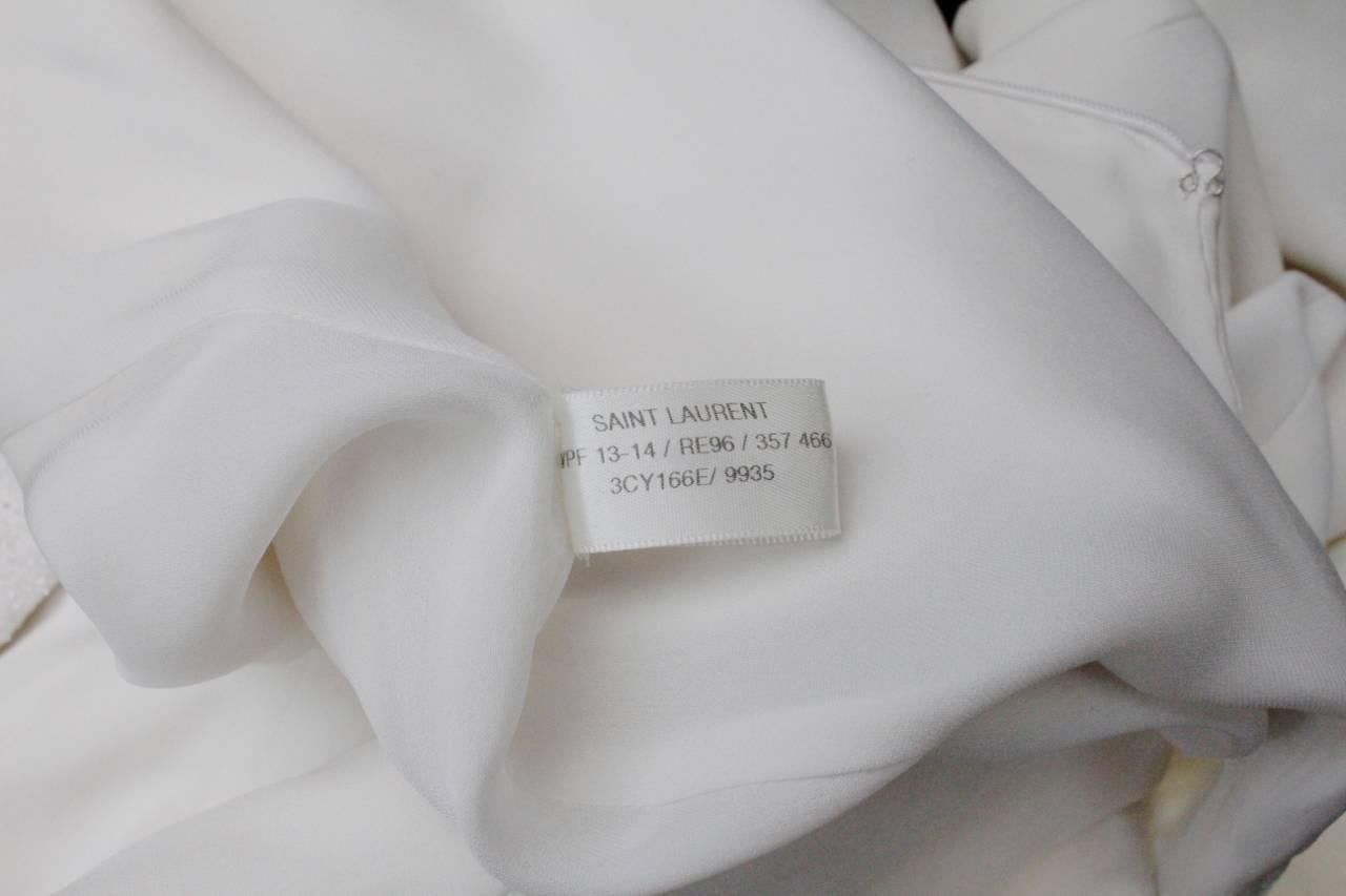 2013 Saint Laurent by Hedi Slimane White Bustier Long Gown 5