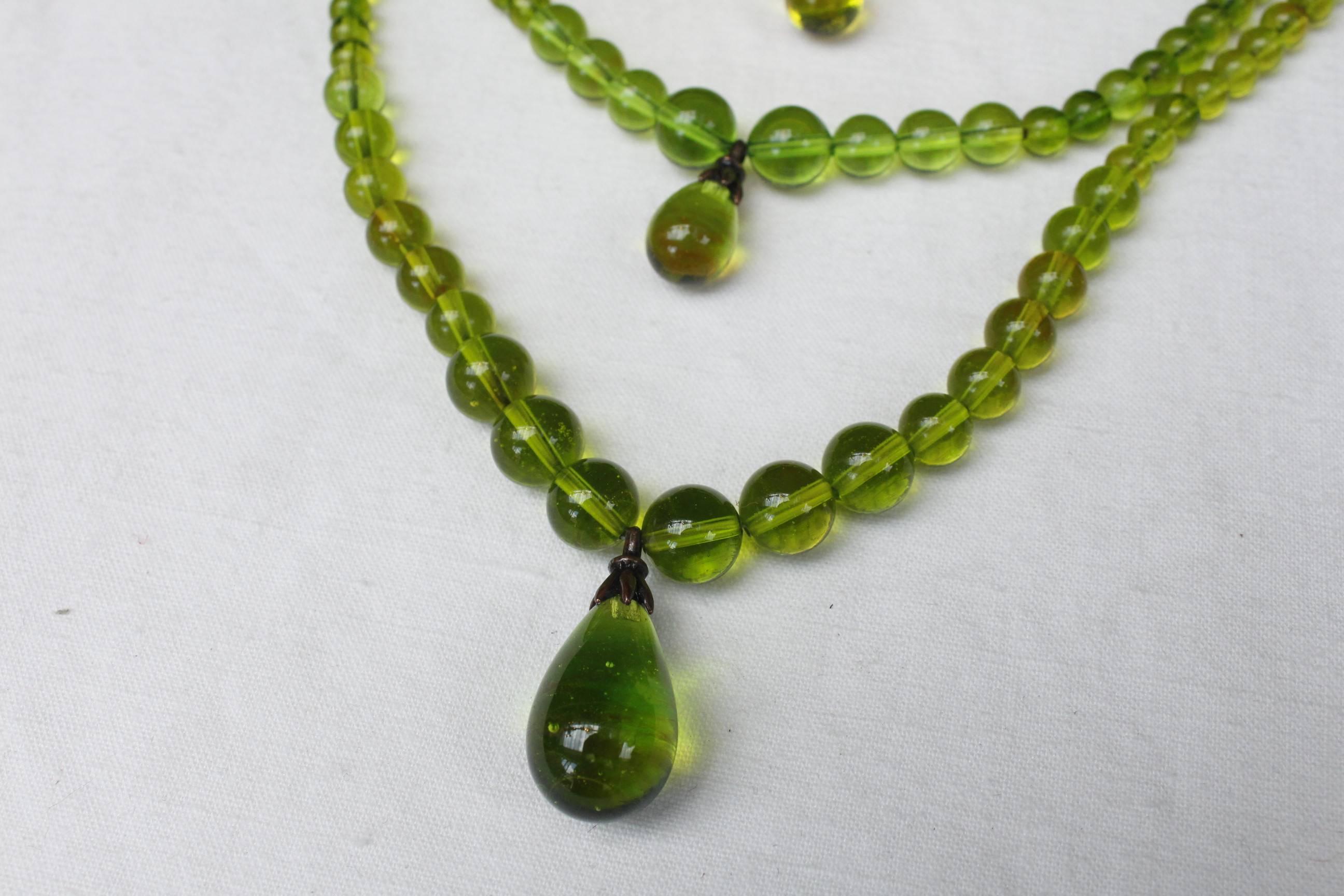 Late 1990s Christian Dior by Galliano Green Massai Necklace 3