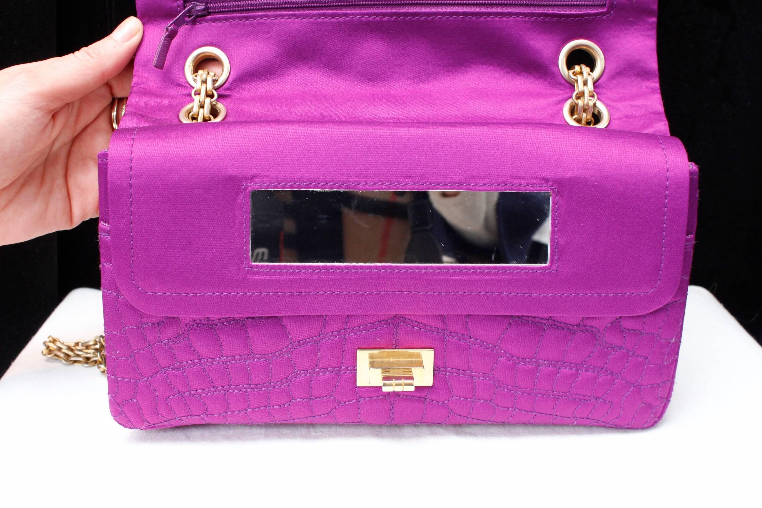 purple crocodile chanel bag