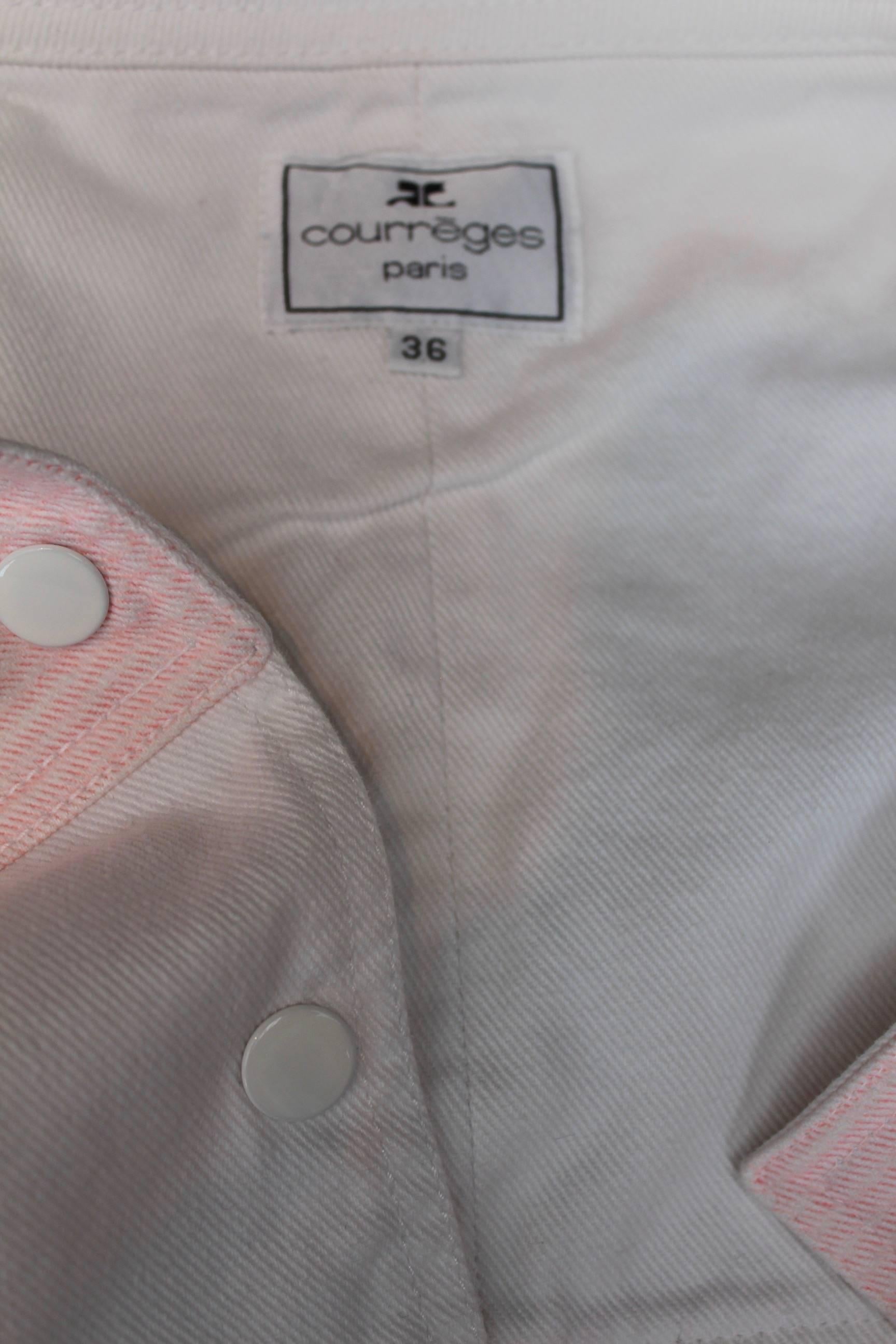 Courrèges pink and white jacket and dress set 1
