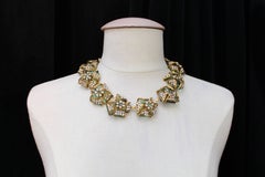 1980s - 1990s Chanel spectacular Gripoix glass paste flowers necklace
