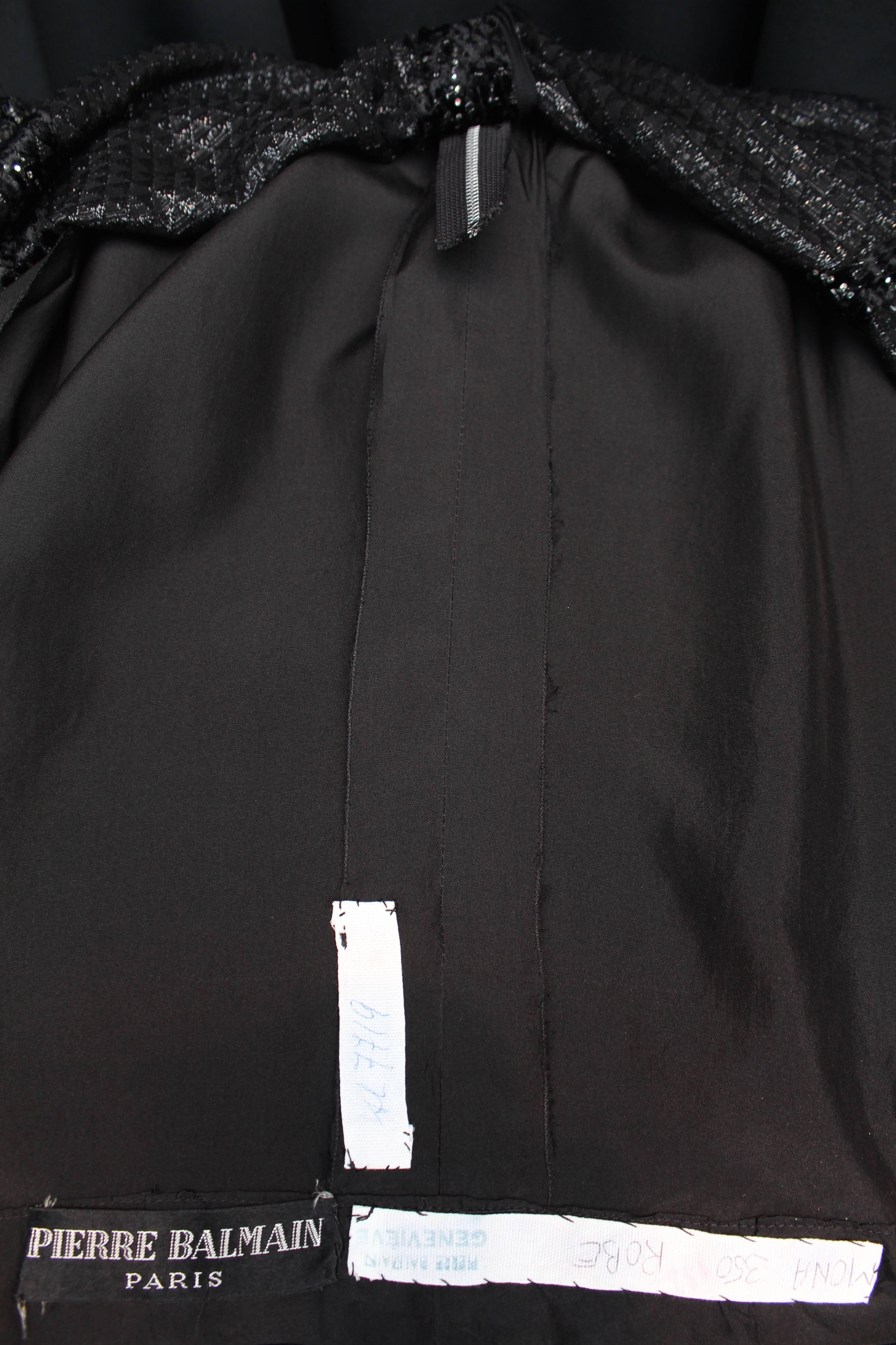 1970s, Pierre Balmain Runway halter dress in black velvet and rhinestones 1