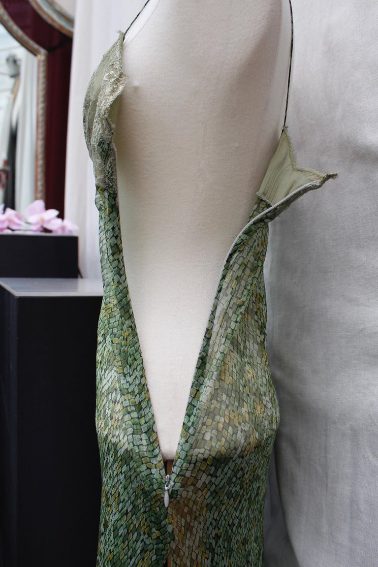 Valentino beautiful dress and skirt set made of green chiffon and lace ...