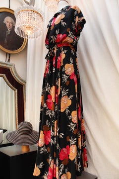 Nina Ricci lovely long dress with a summer jacket made of floral silk