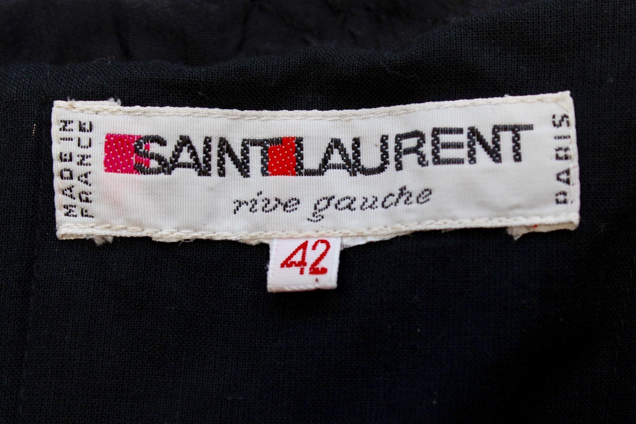 Saint Laurent Rive Gauche stunning black and fuchsia dress For Sale 1