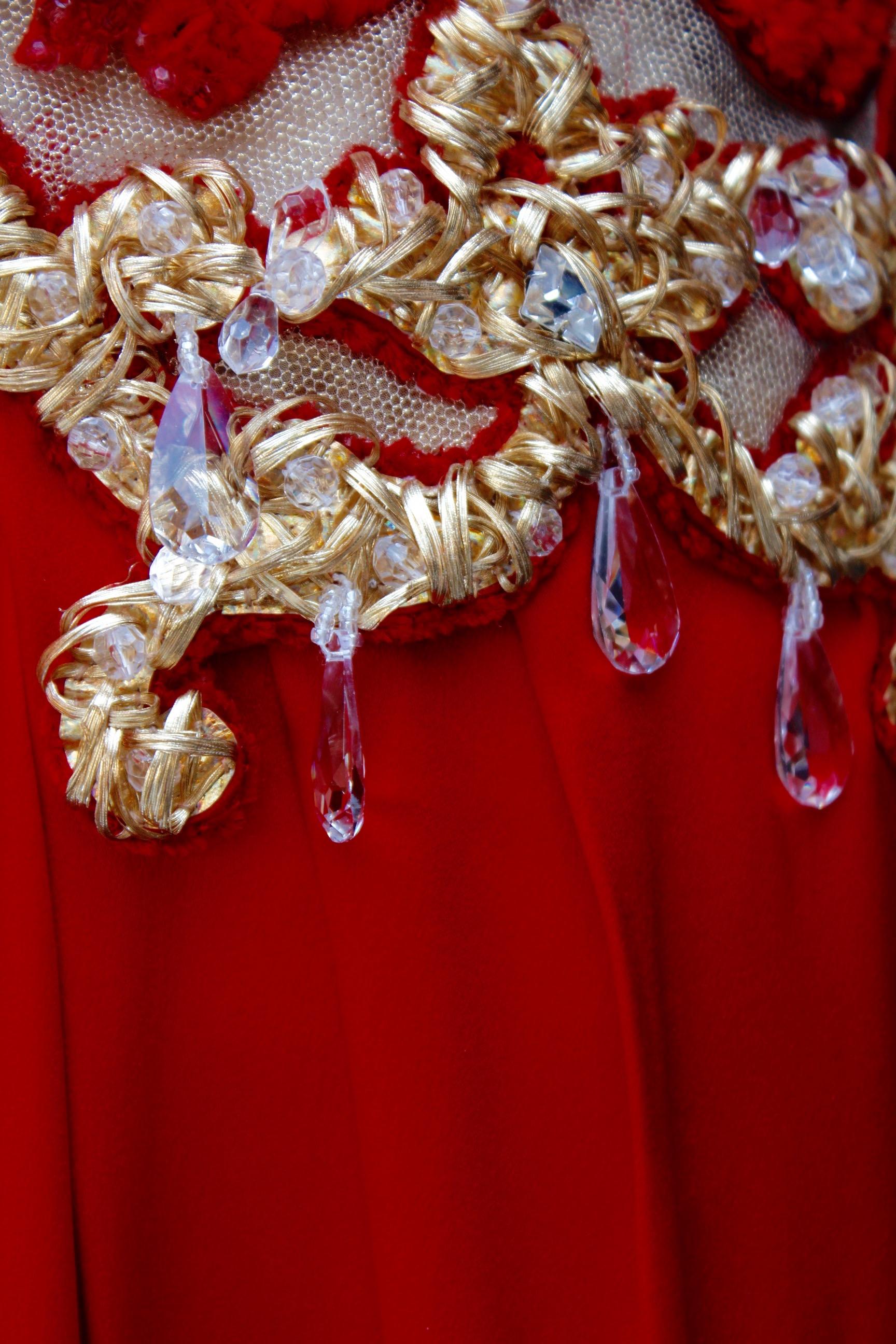 Givenchy Haute Couture gorgeous red and gold evening dress 6