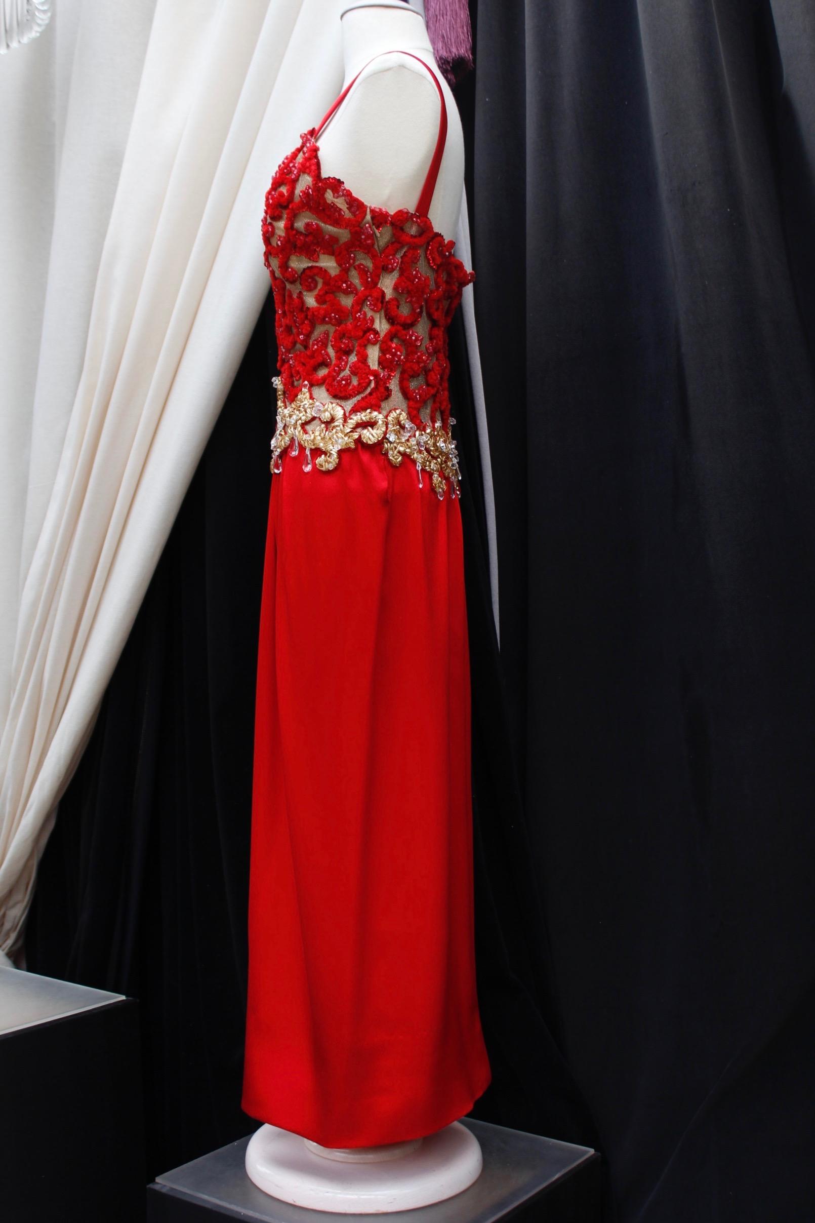 Women's Givenchy Haute Couture gorgeous red and gold evening dress