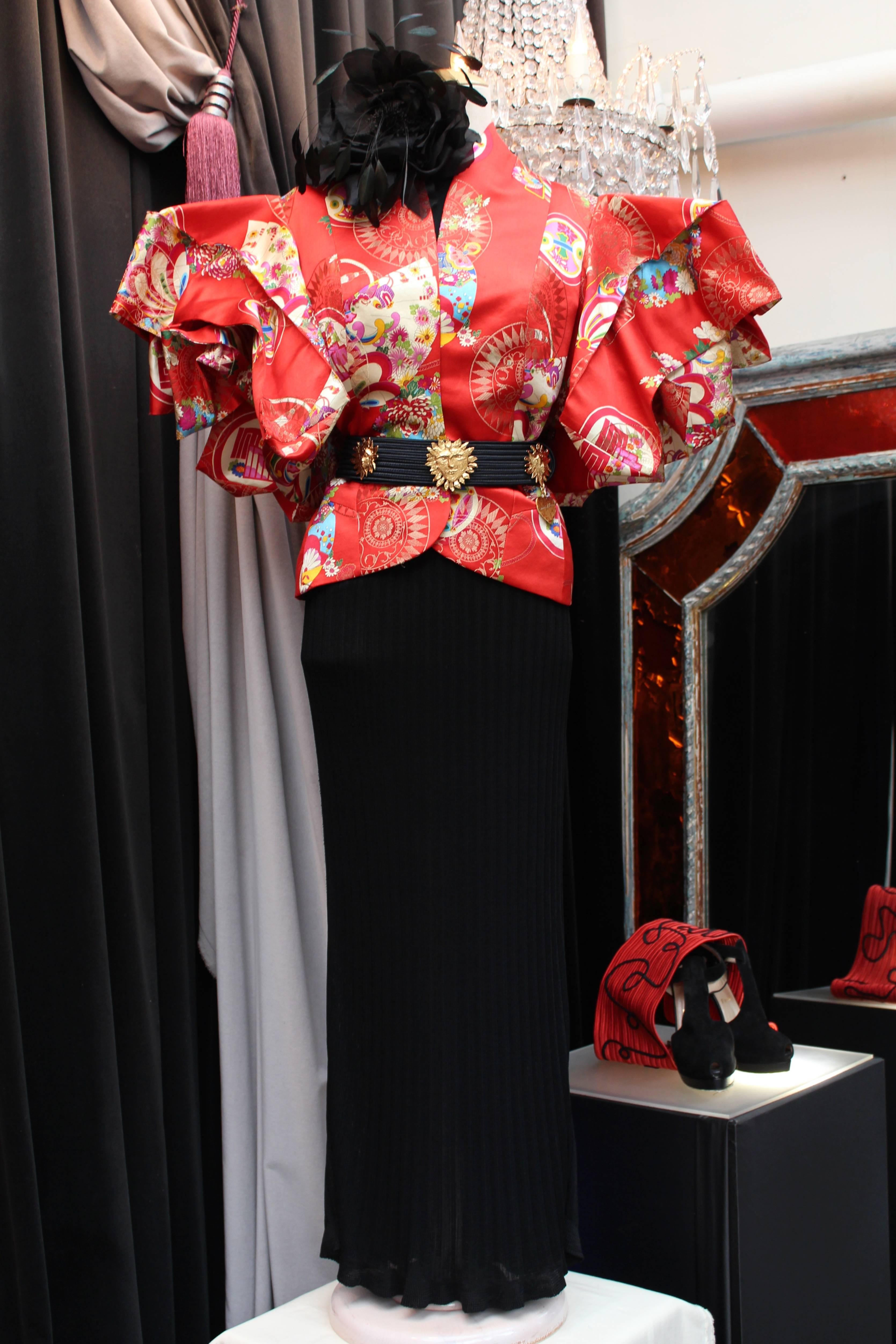 Galliano for Dior Dramatic Red Chinese Style Jacket, 2003 4