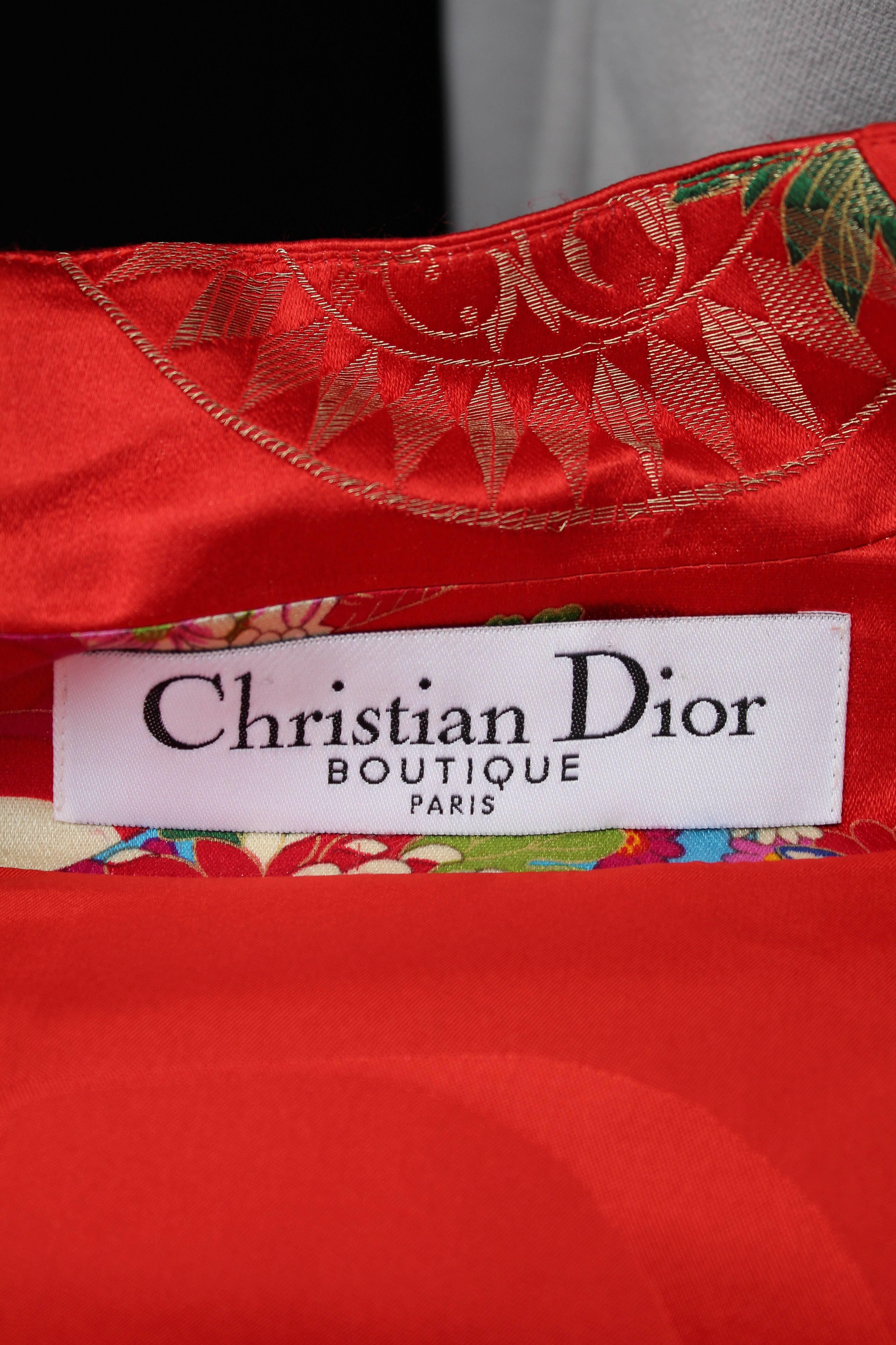Galliano for Dior Dramatic Red Chinese Style Jacket, 2003 2